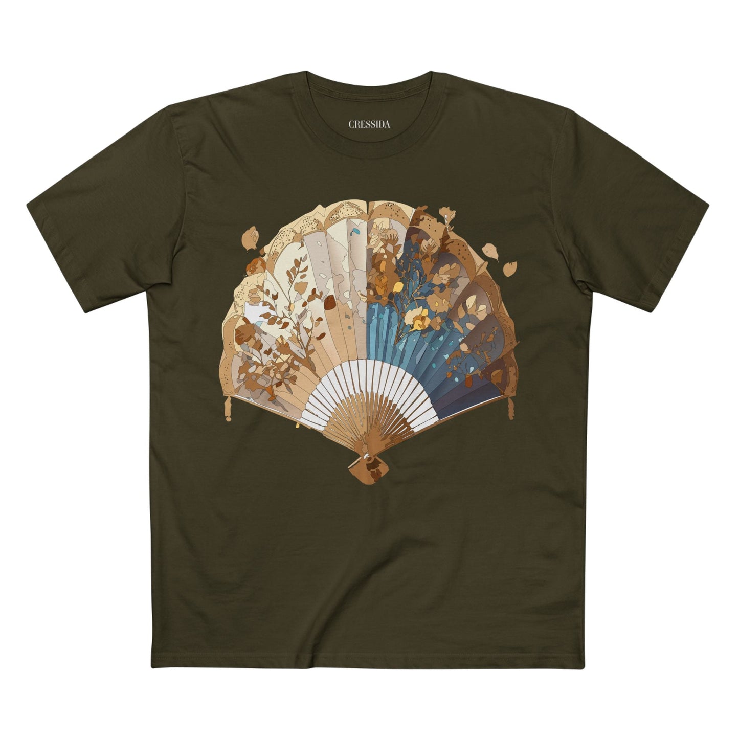 Antique Fan Graphic Design T-Shirt Unisex 100 Cotton Floral Carnival Artwork Tee 3