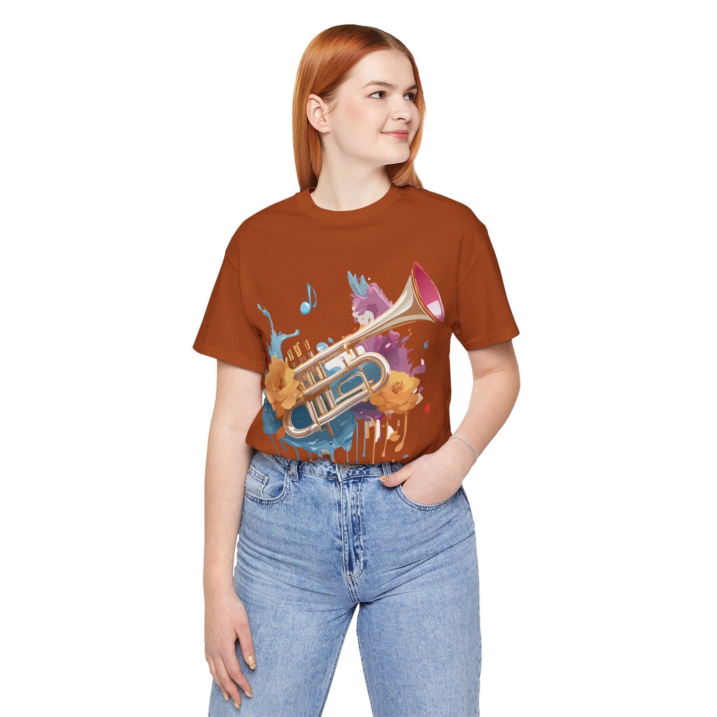 Music Graphic Unisex 100 Cotton Vintage Art with Musical Elements Tee 134