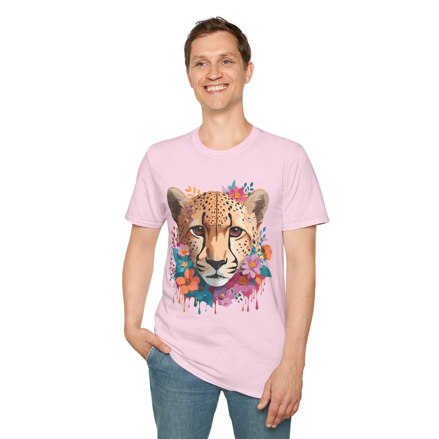 Cheetah Print Unisex Softstyle Tee Gildan 64000 Cotton Short Sleeve Shirt