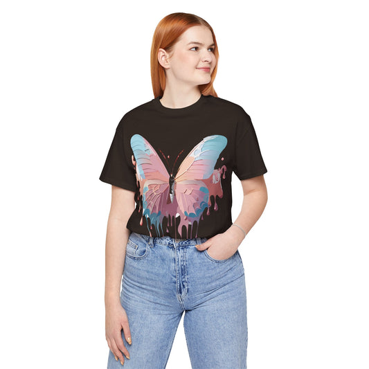 Butterfly Graphic Unisex 100 Cotton Lightweight Vintage Design Jersey Tee 100
