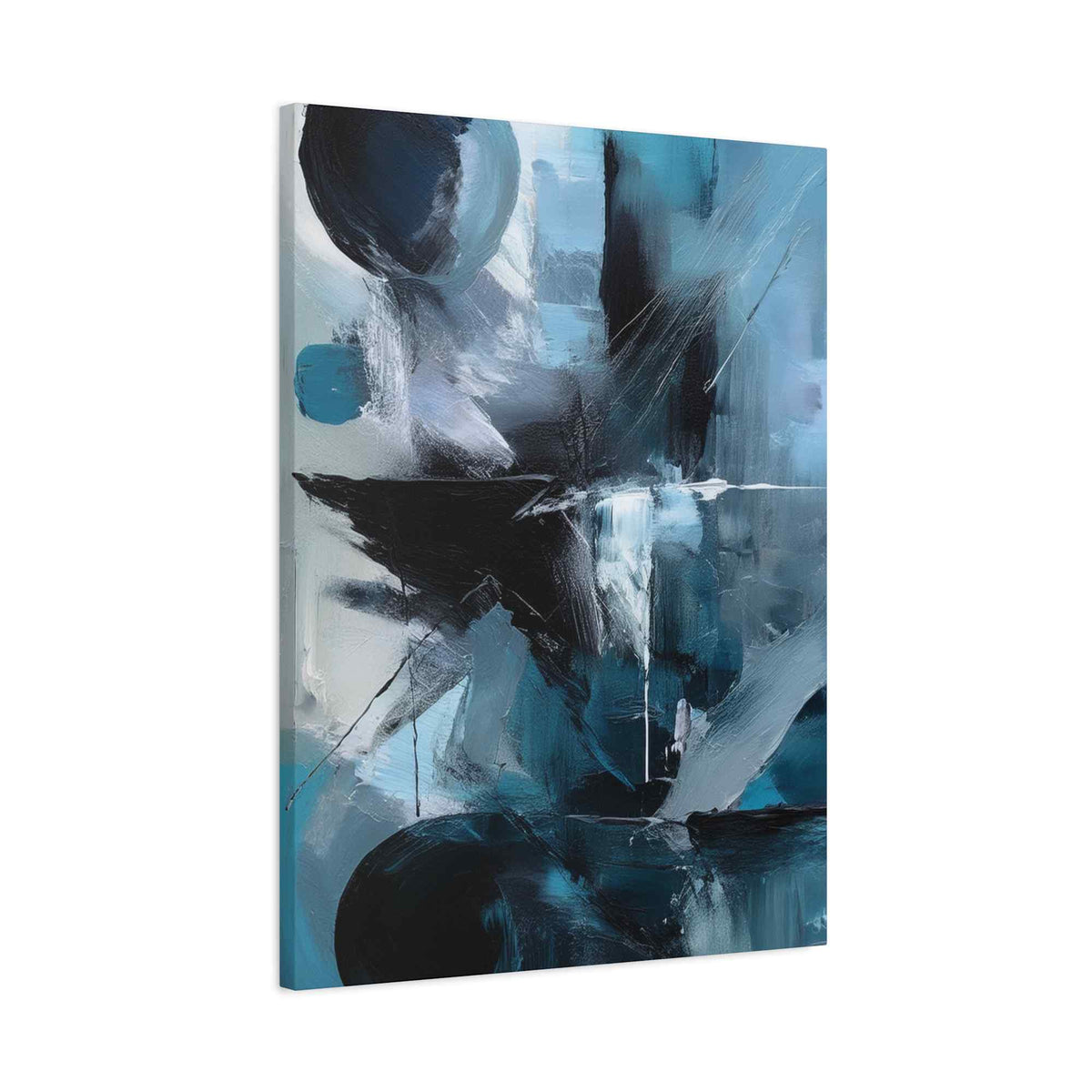Blue Abstract Painting Print Canvas 20x24,20x30,24x30, 24x32,24x36,30x40, 32x48,36x48,40x60 Pine-Wood Inner Frame ABS-29