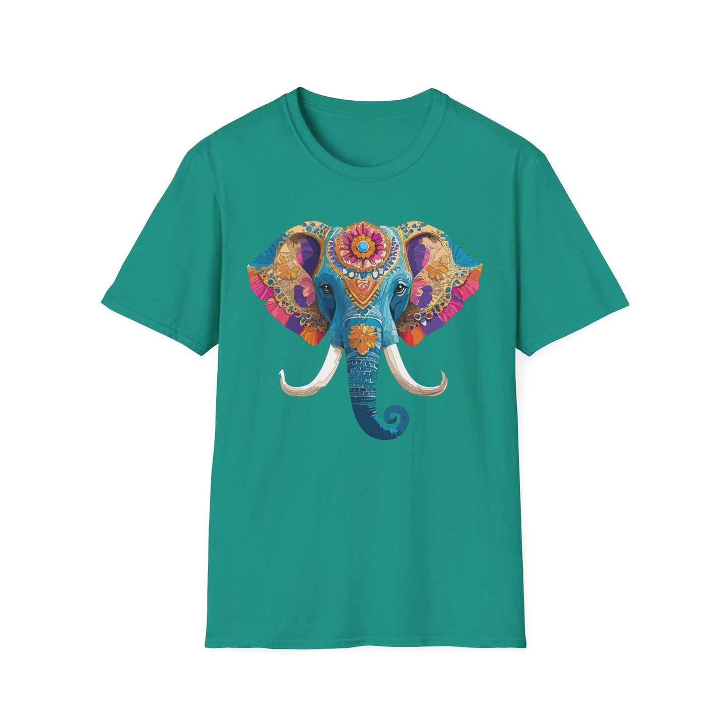 Unisex Elephant Graphic Tee Gildan Softstyle Cotton T Shirt Animal Print Comfortable Wear