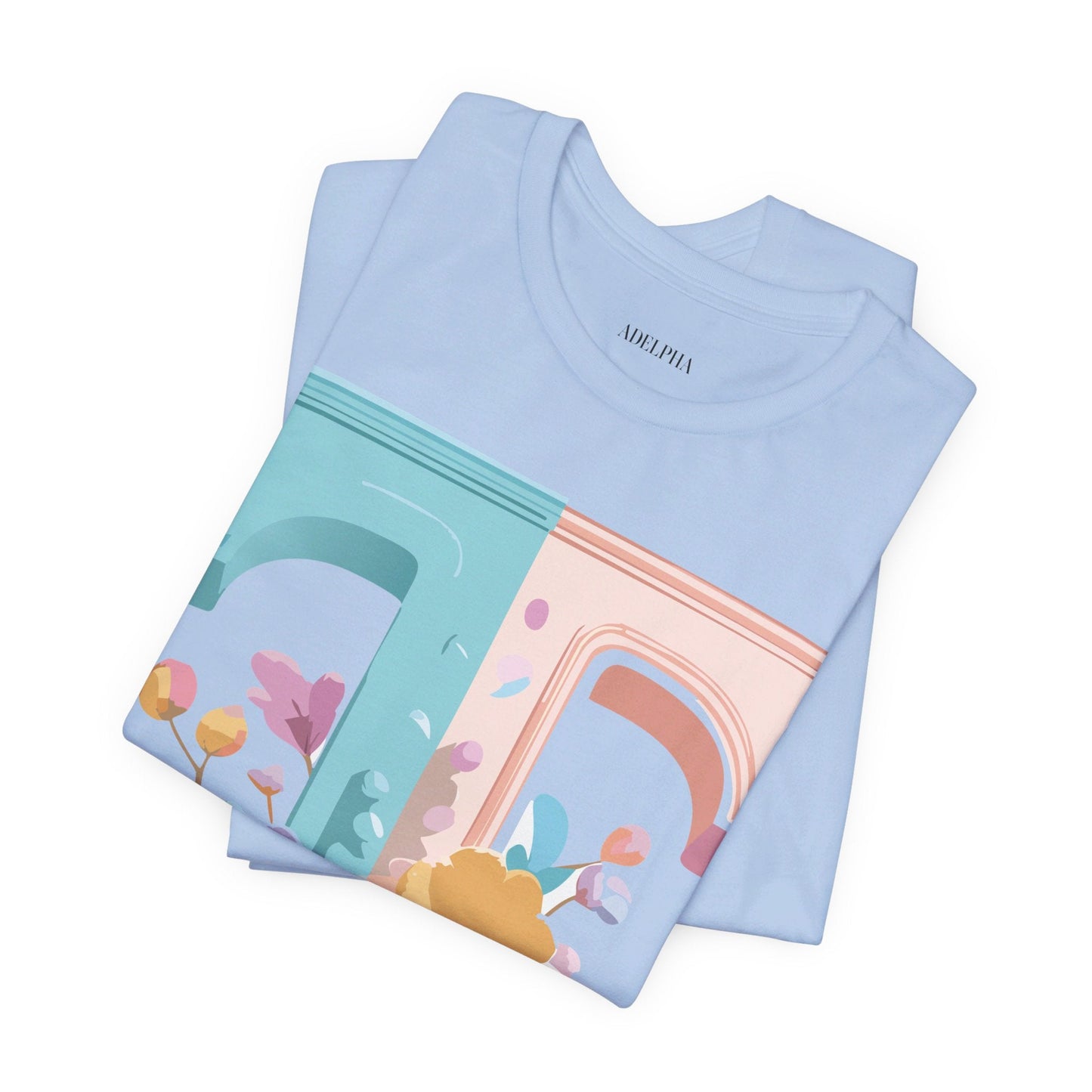 Adelpha Graphic Tee Unisex Short Sleeve Letter Shirt Featuring Vintage Inspired Artwork