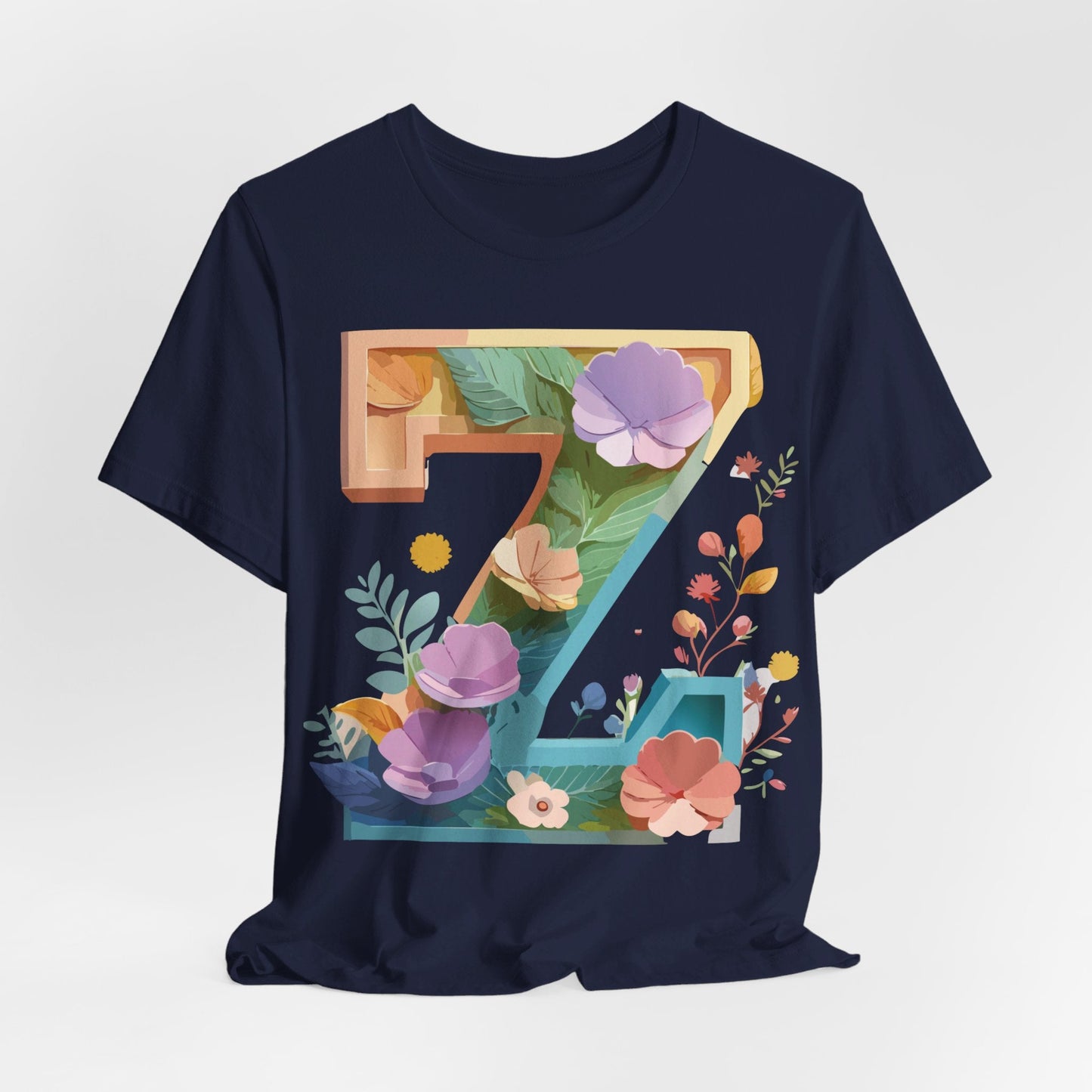 Letter Z Unisex Graphic Tee Vintage Inspired Artwork Jersey Short Sleeve