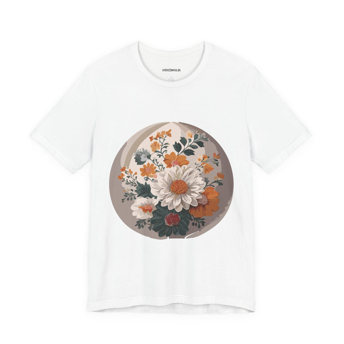 Floral Graphic Unisex Cotton Bella+Canvas Tee with Flowers Design ab10