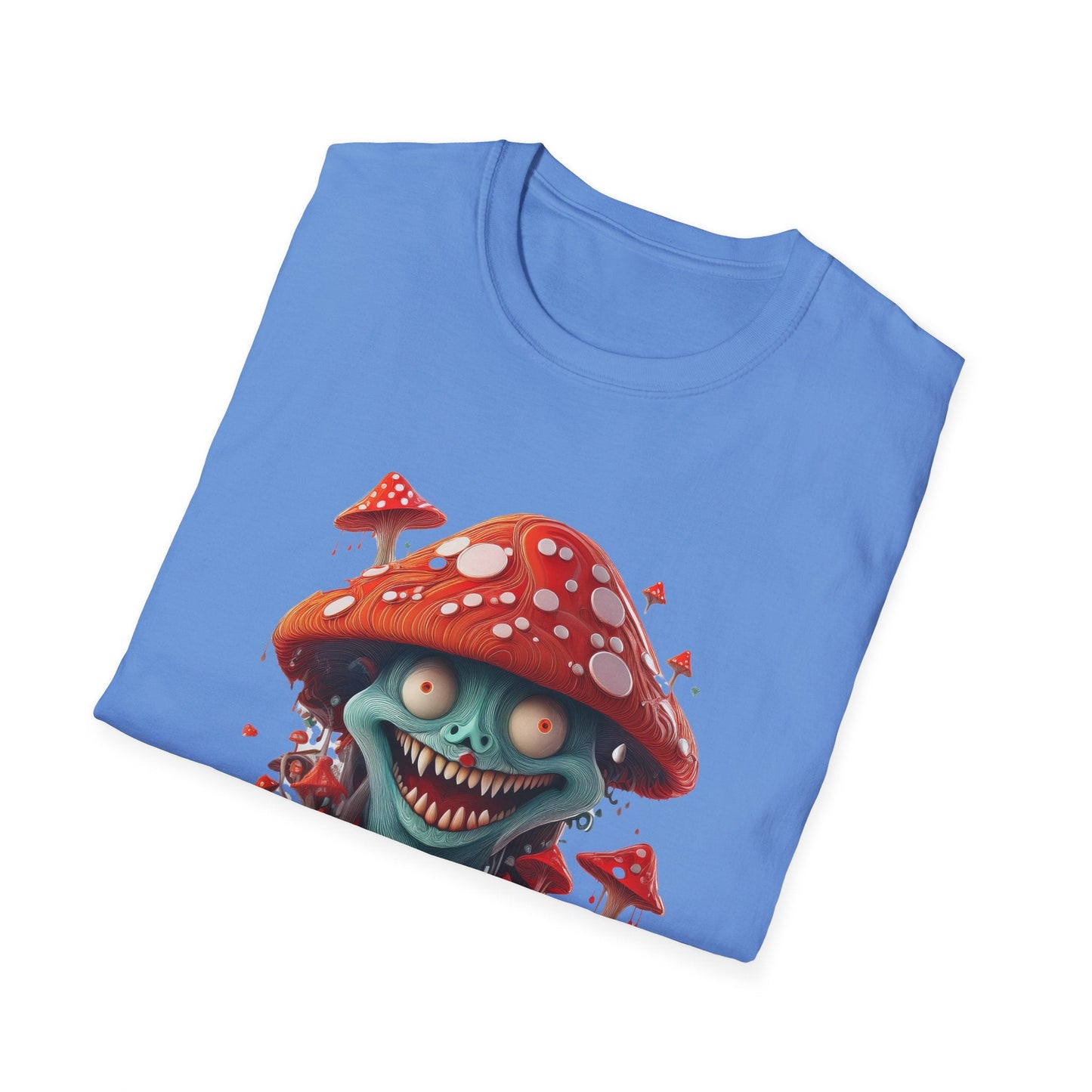 Funny Mashroom Graphic Unisex Softstyle Cotton With Cartoon Illustration Design 2