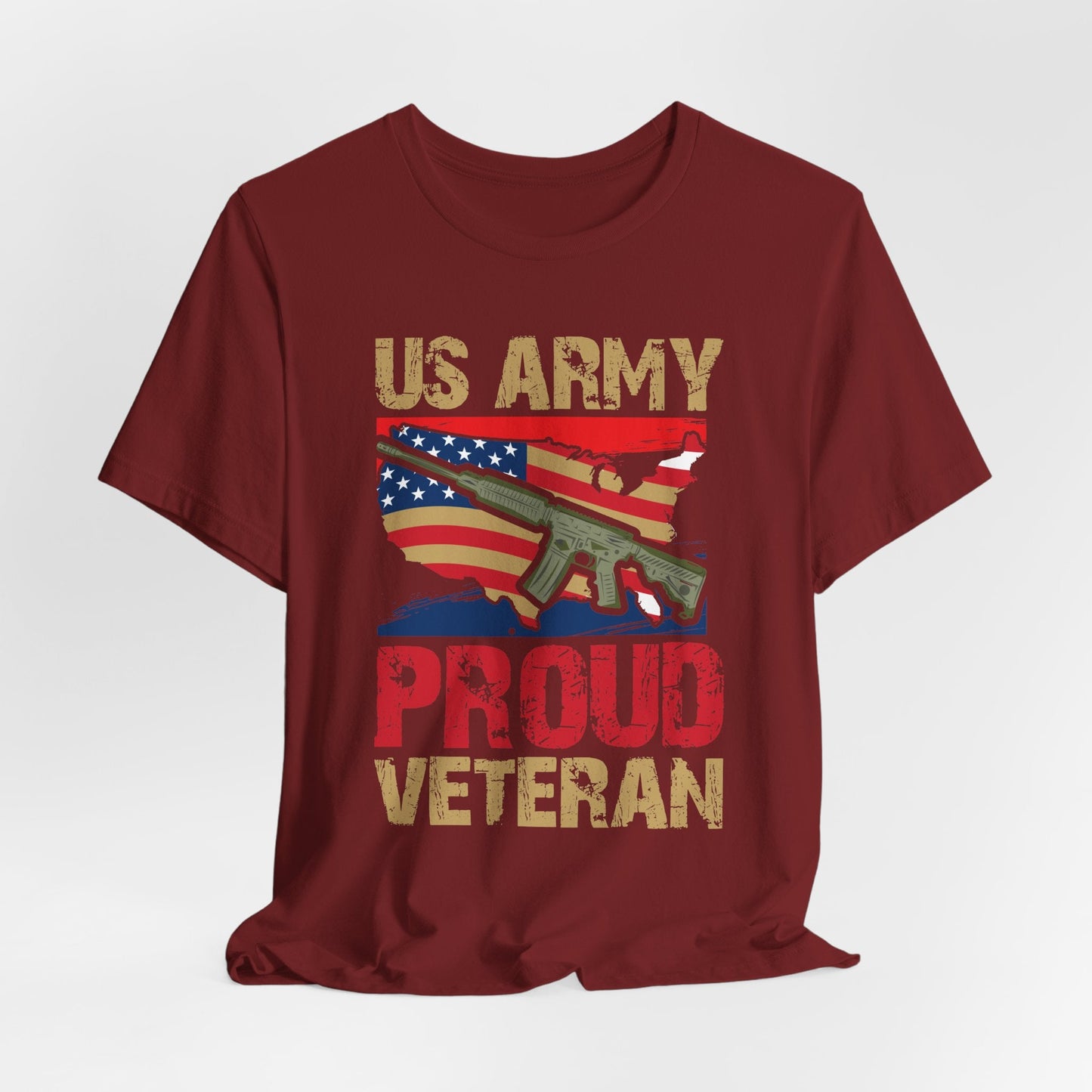 Army Veteran Patriotic Graphic Design Unisex Cotton T-Shirt v17