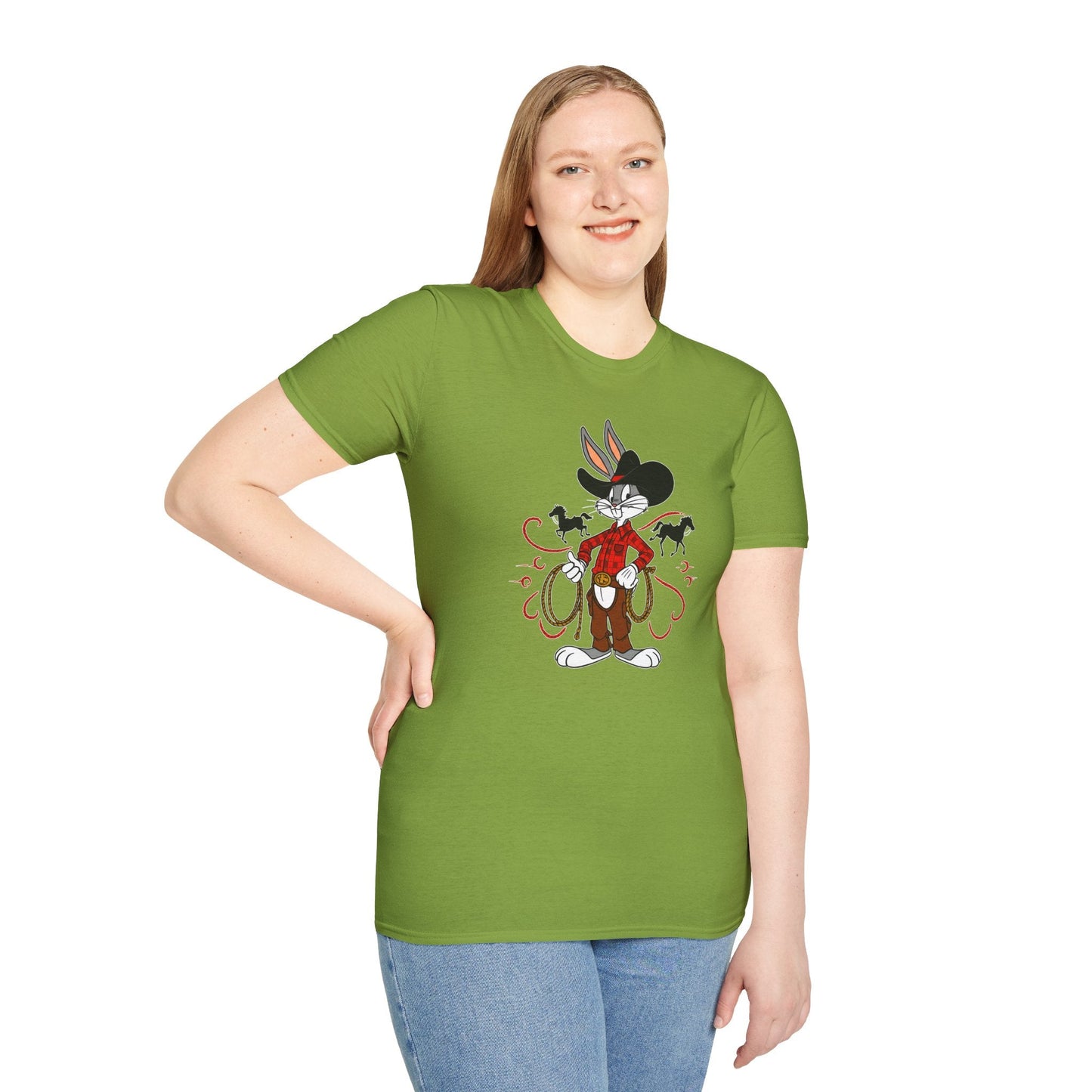 Bugs Bunny Unisex T Shirt Cartoon Design Graphic Tee Gildan Softstyle 64000 Artwork