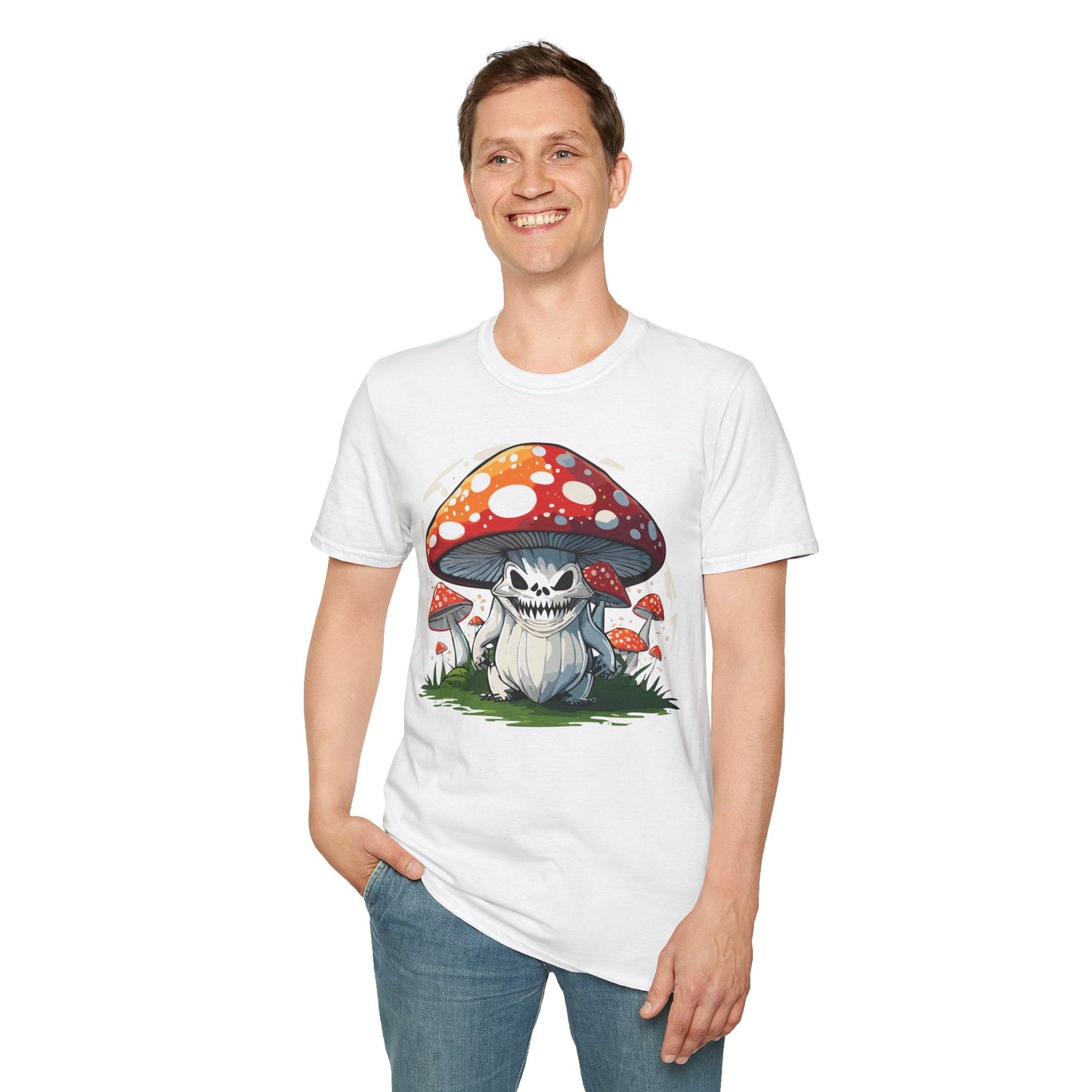 Mashroom Tee Shirt Unisex Softstyle 64000 100 Percent Ring Spun Cotton Funny Mashroom Fungus Design