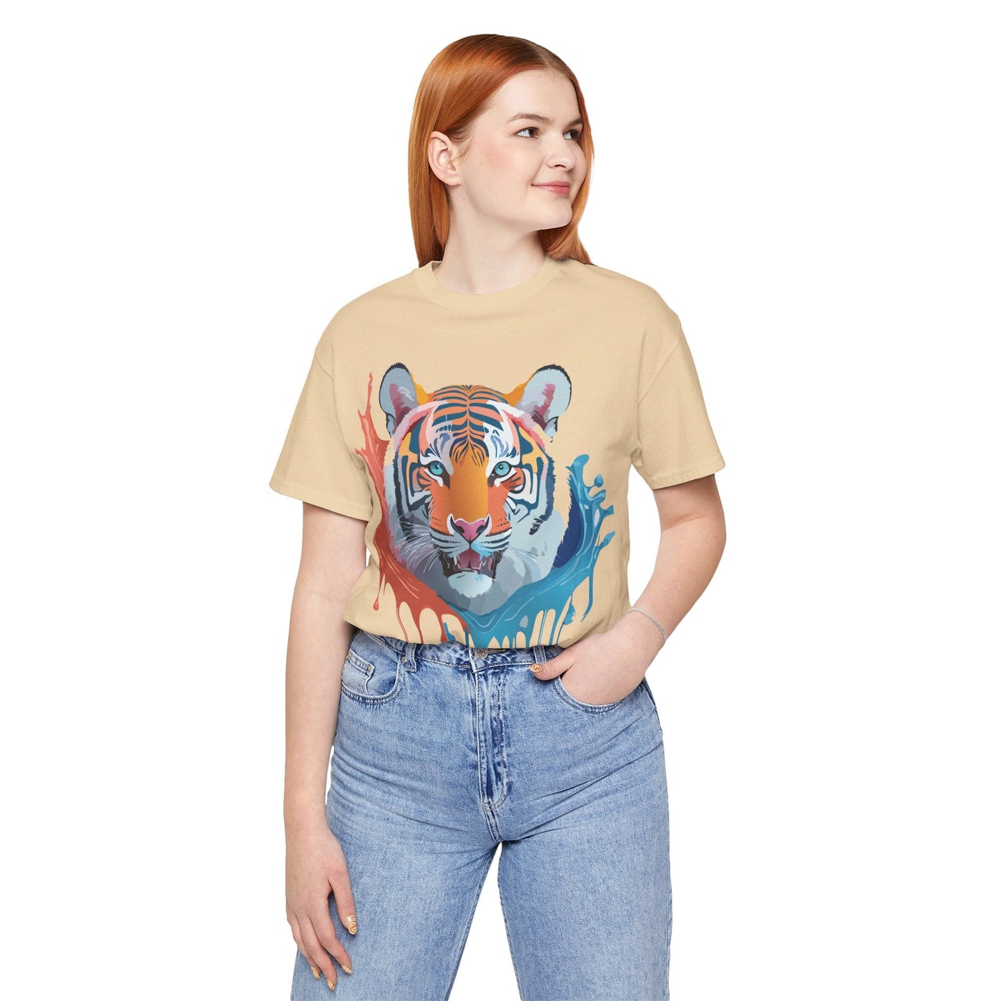 Tiger Graphic Unisex 100 Cotton Vintage Art with Animal Tee 22