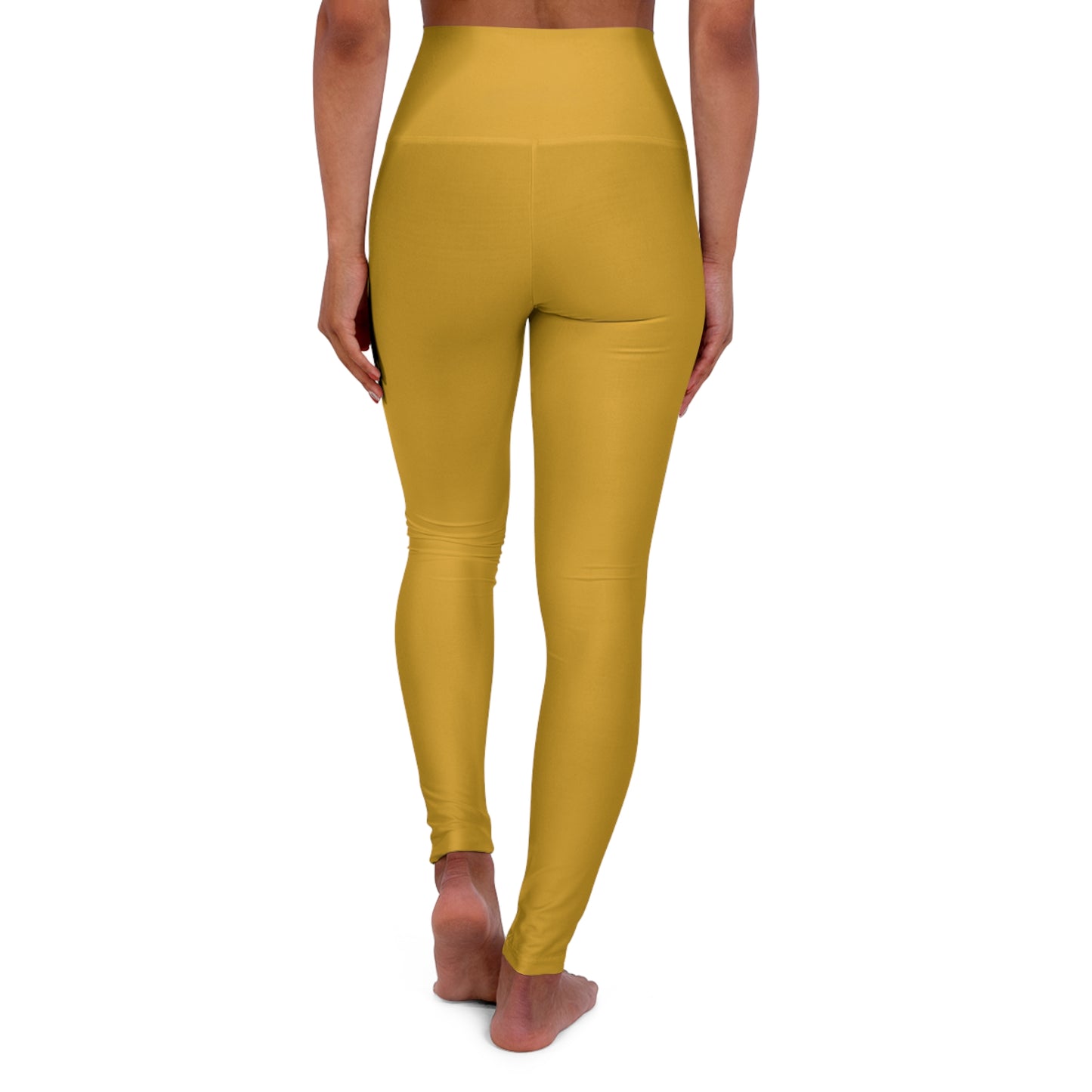 Goldenrod Yellow Color High-Waist Yoga Leggings Women's Seamless Poly-Span Stretchy Pants XS-2XL