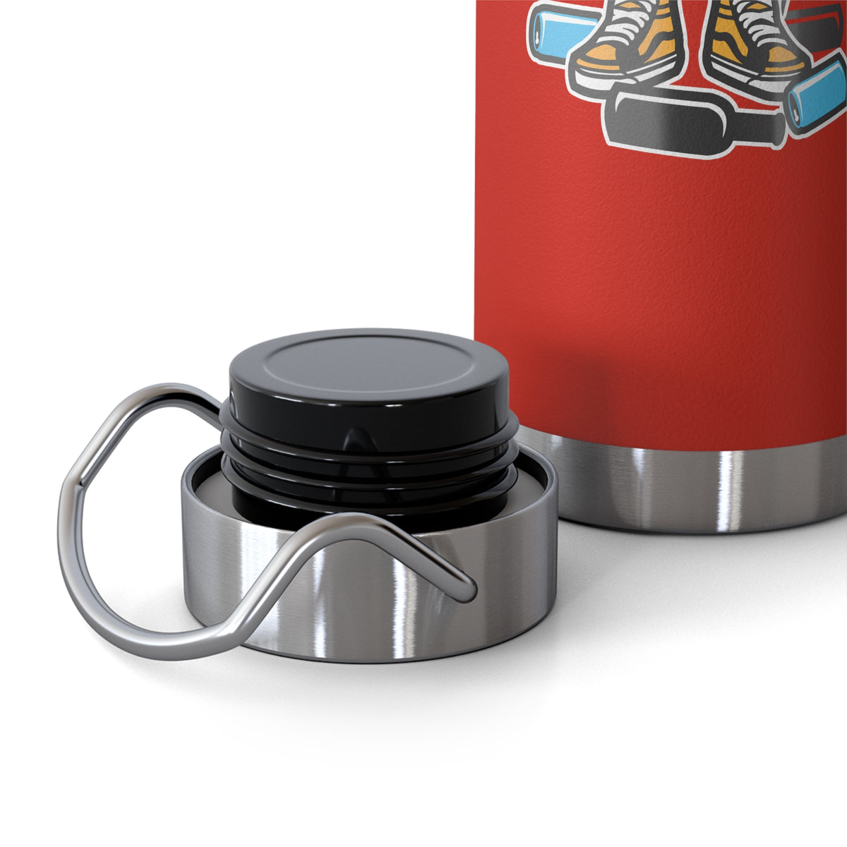 22oz Copper Insulated Water Bottle with Cartoon Design - CV48