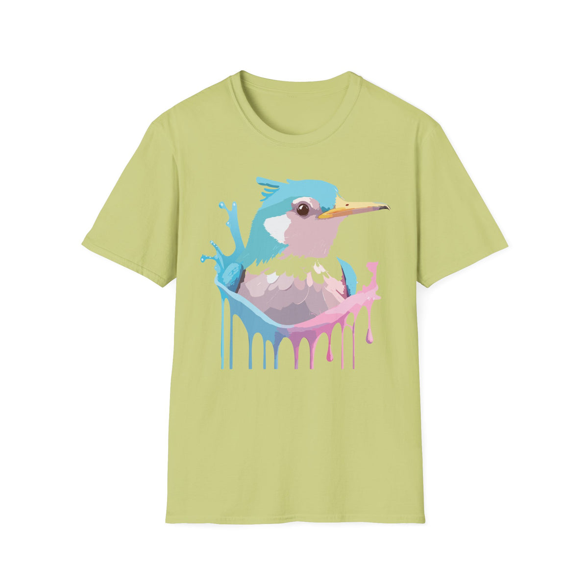Pastel Hummingbird T-Shirt | Drip Paint Bird Art