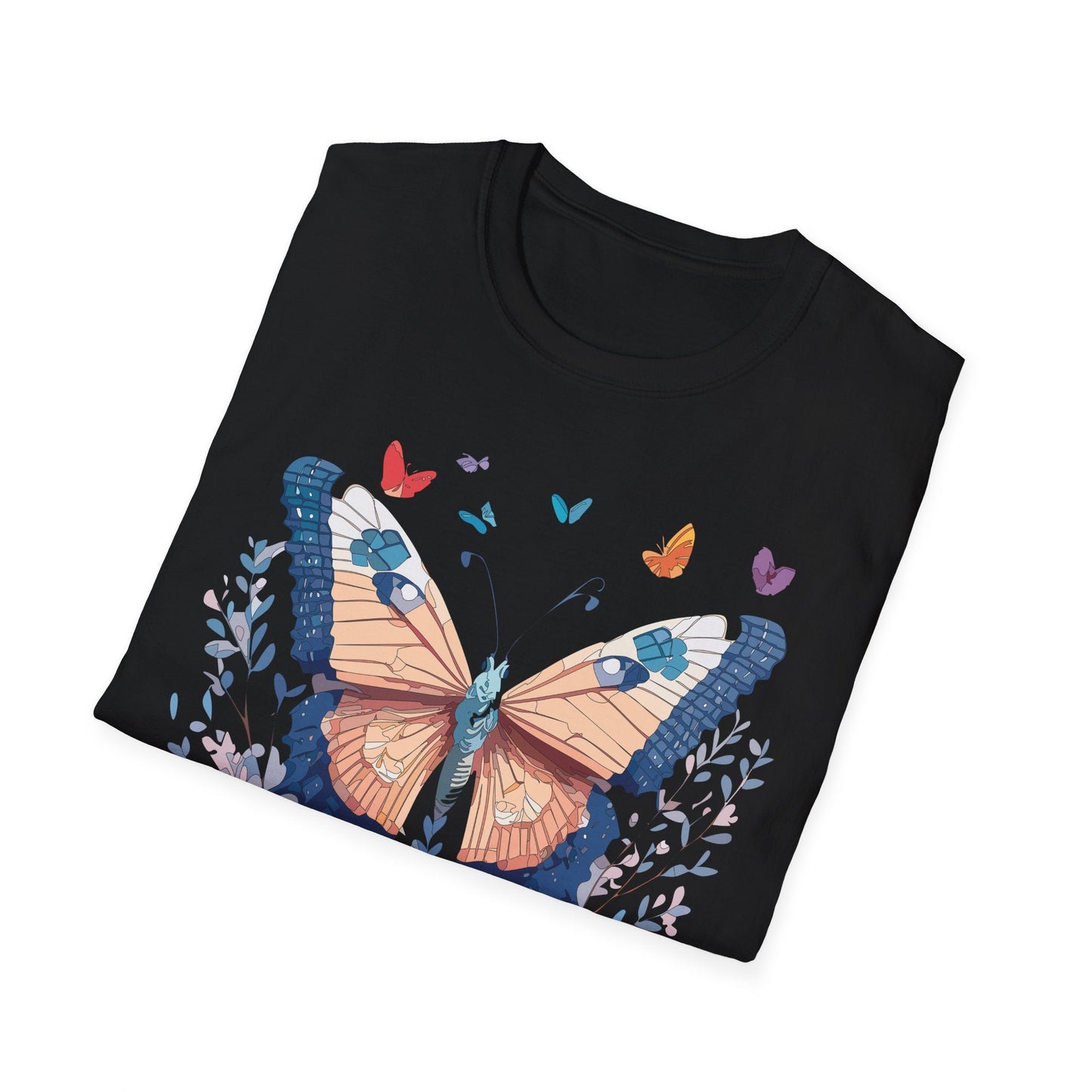 Unisex Butterfly Shirt Monarch Design Gildan Softstyle 64000 Short Sleeve Tee For Men And Women