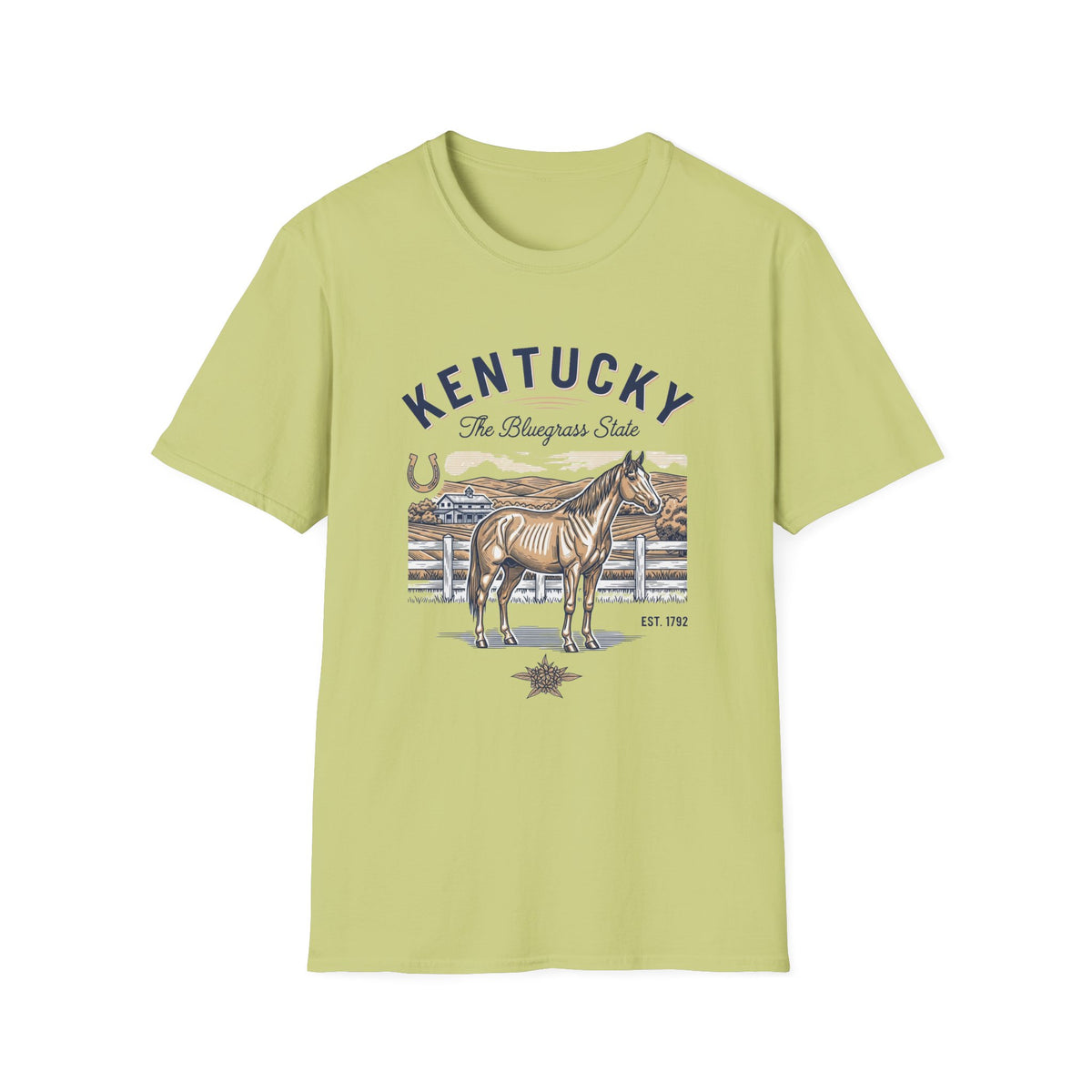 Kentucky Horse Ranch T‑Shirt — The Bluegrass State Travel Tourist Graphic Design Unisex 100 Cotton Gildan T-Shirt