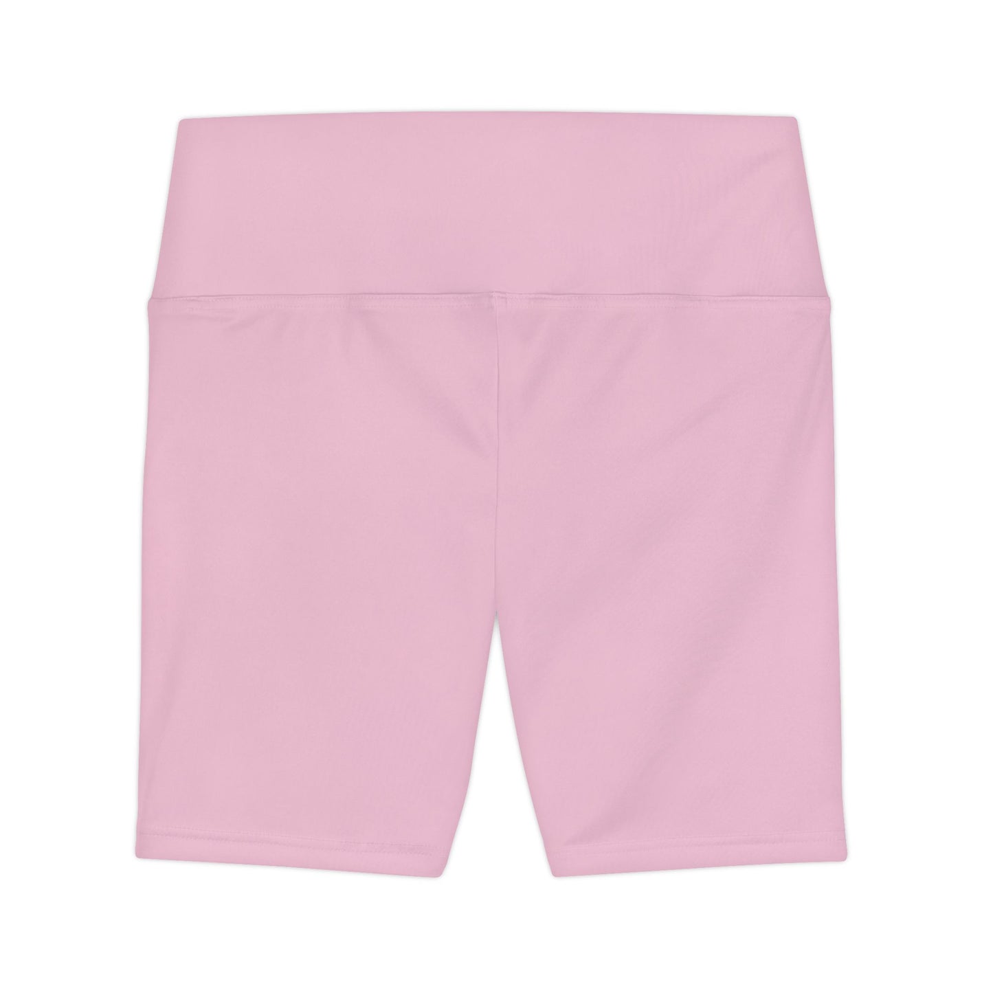 Pastel Petal Pink Women's Workout Shorts — Solid High-Waist Biker Shorts for Exercise & Everyday Wear