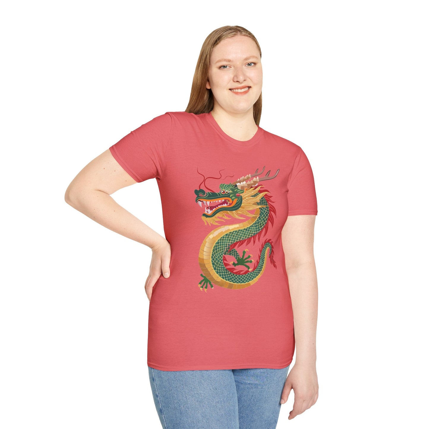 Dragon T Shirt Unisex Dragon Shirt With Animal Art Design Gildan Softstyle 64000 Tee