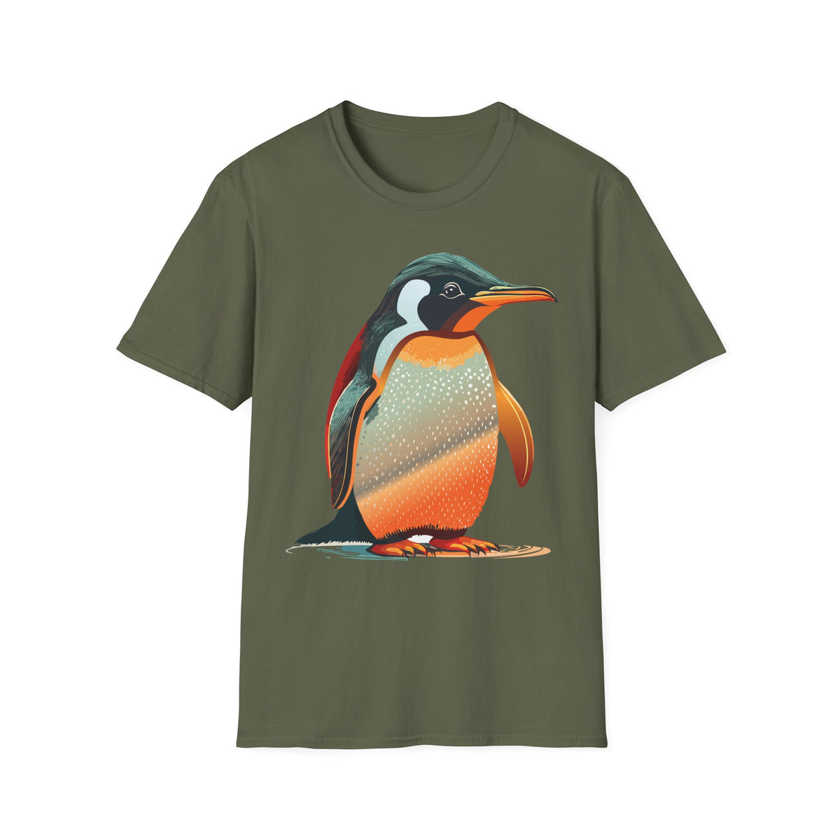 Colorful Penguin Illustration T-Shirt | Vibrant Penguin Artwork