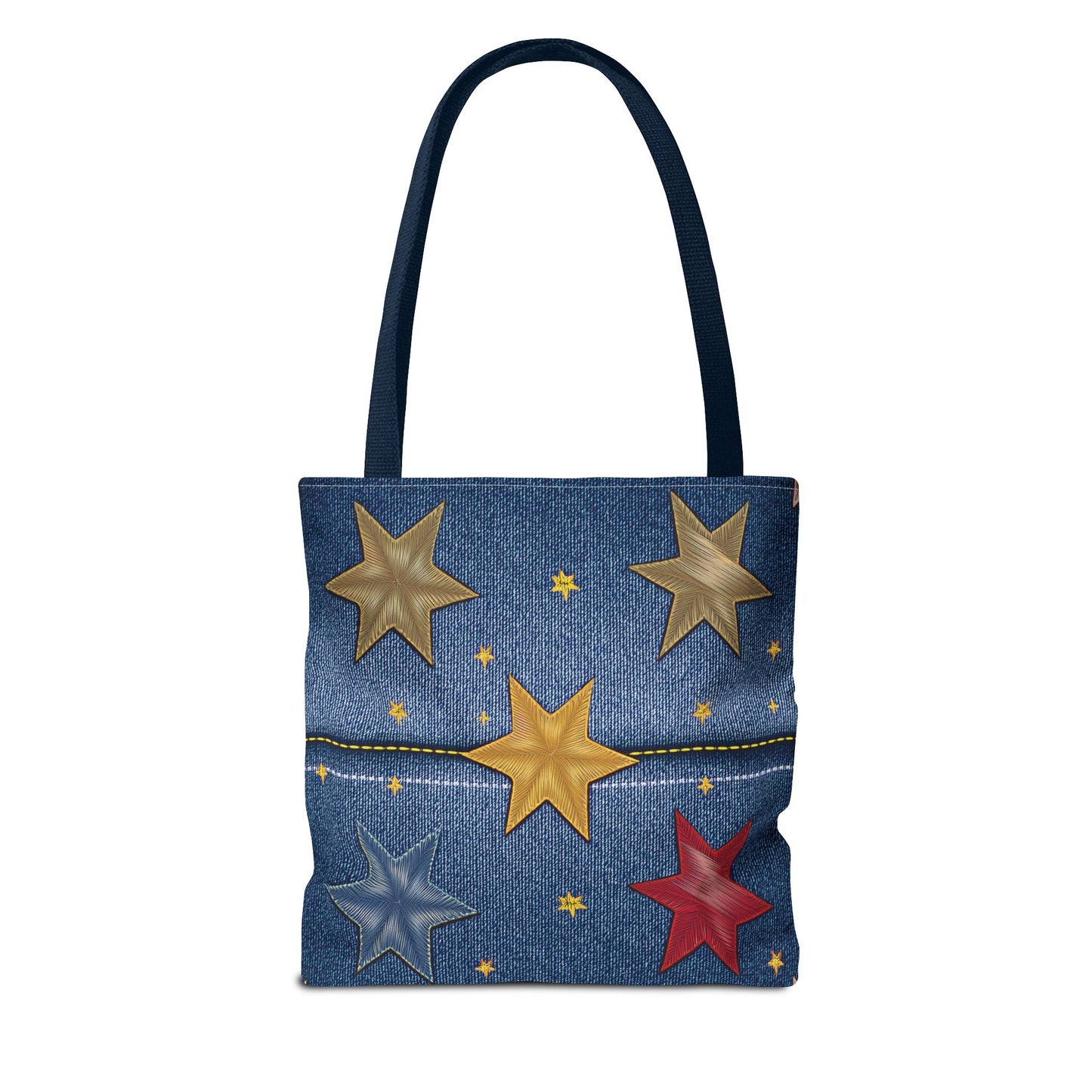 Denim Fabric Imitation Print Unisex Canvas Bag Poly Spun 3 Sizes Tote Bag 181-3