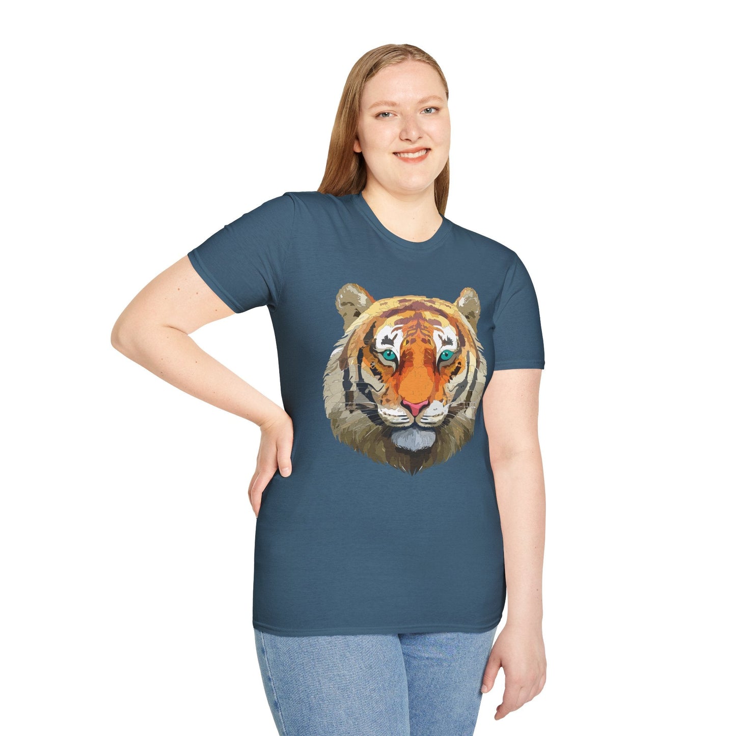 Tiger Shirt Unisex Animal Tee Gildan Softstyle 64000 Cotton Tee