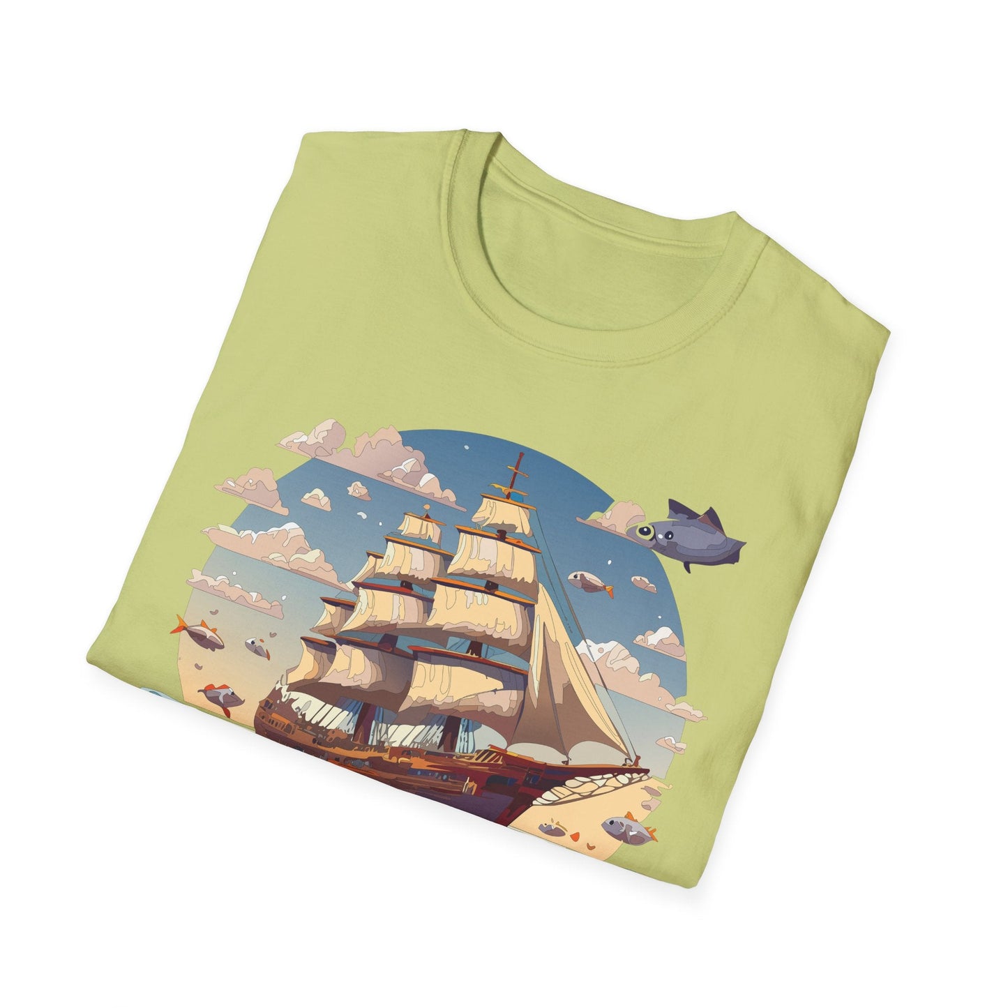 Nautical Ship Frigate Vessel T Shirt Unisex Premium Softstyle Cotton Tee Gildan 64000