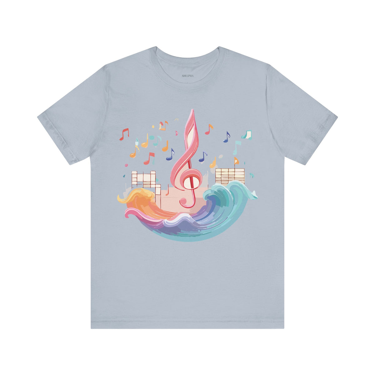 Music Graphic Unisex Cotton Bella+Canvas Tee with Art Design n185