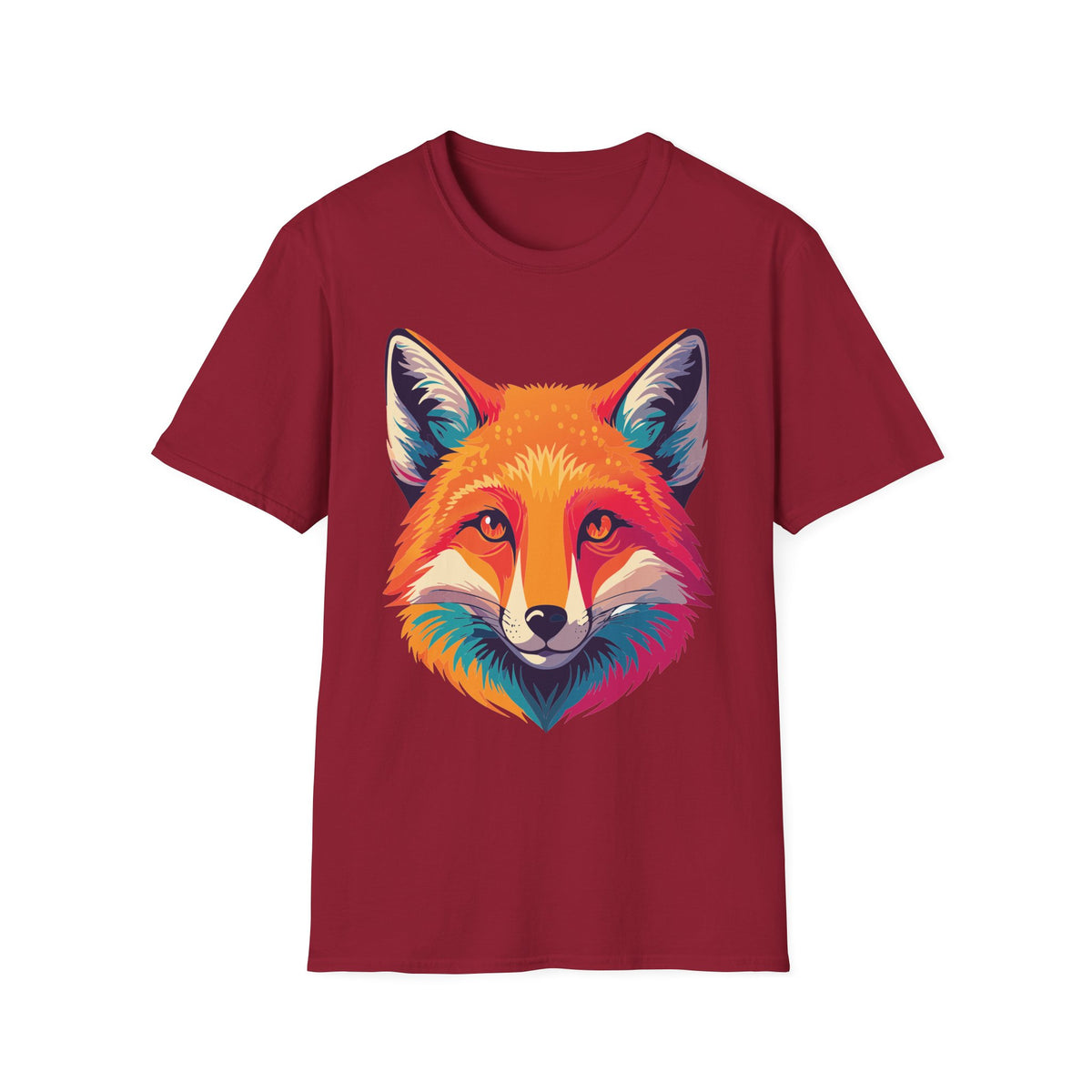 Colorful Fox Illustration T-Shirt | Vibrant Pop Art Fox Tee