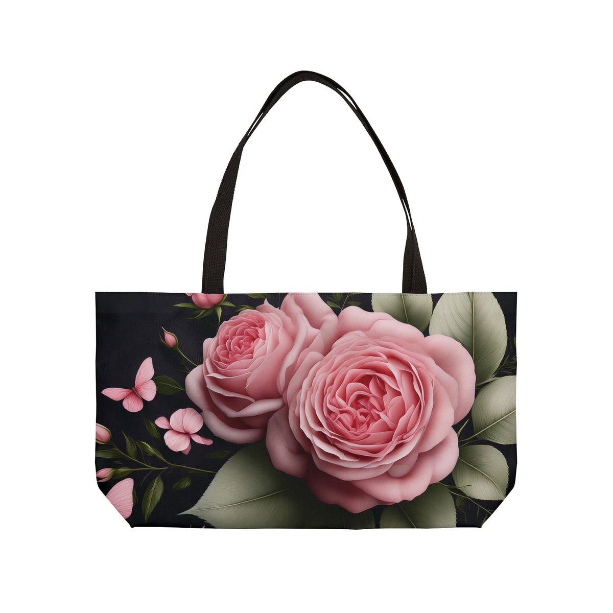 Floral Print Poly Canvas Weekender Bag 8