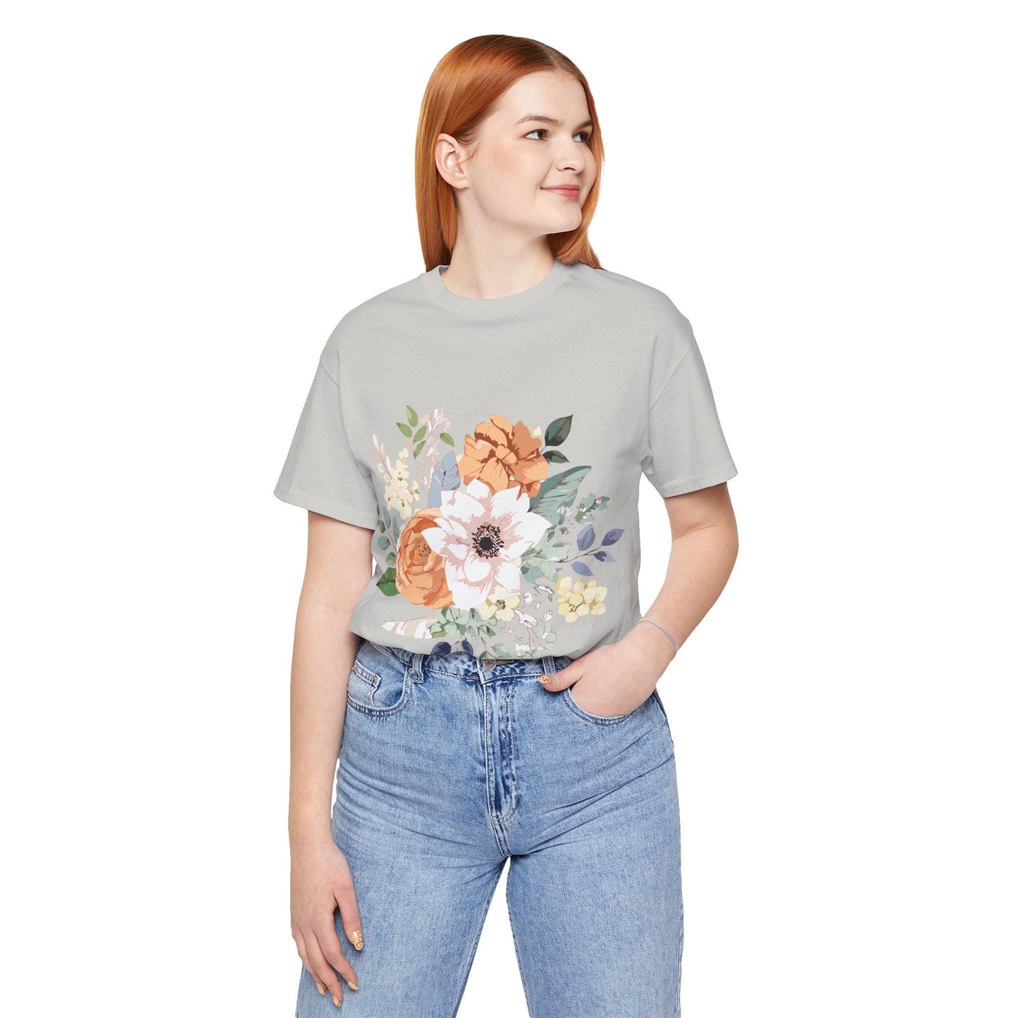 Unisex Floral Shirt Jersey Short Sleeve Tee Lightweight Breathable Flowers Collection Retro2Nova