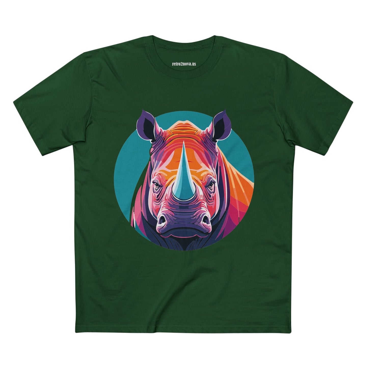Rhino Animal Shirt Unisex Premium Cotton Tee With Original Art Design From Retro2Nova Art Collection Edition