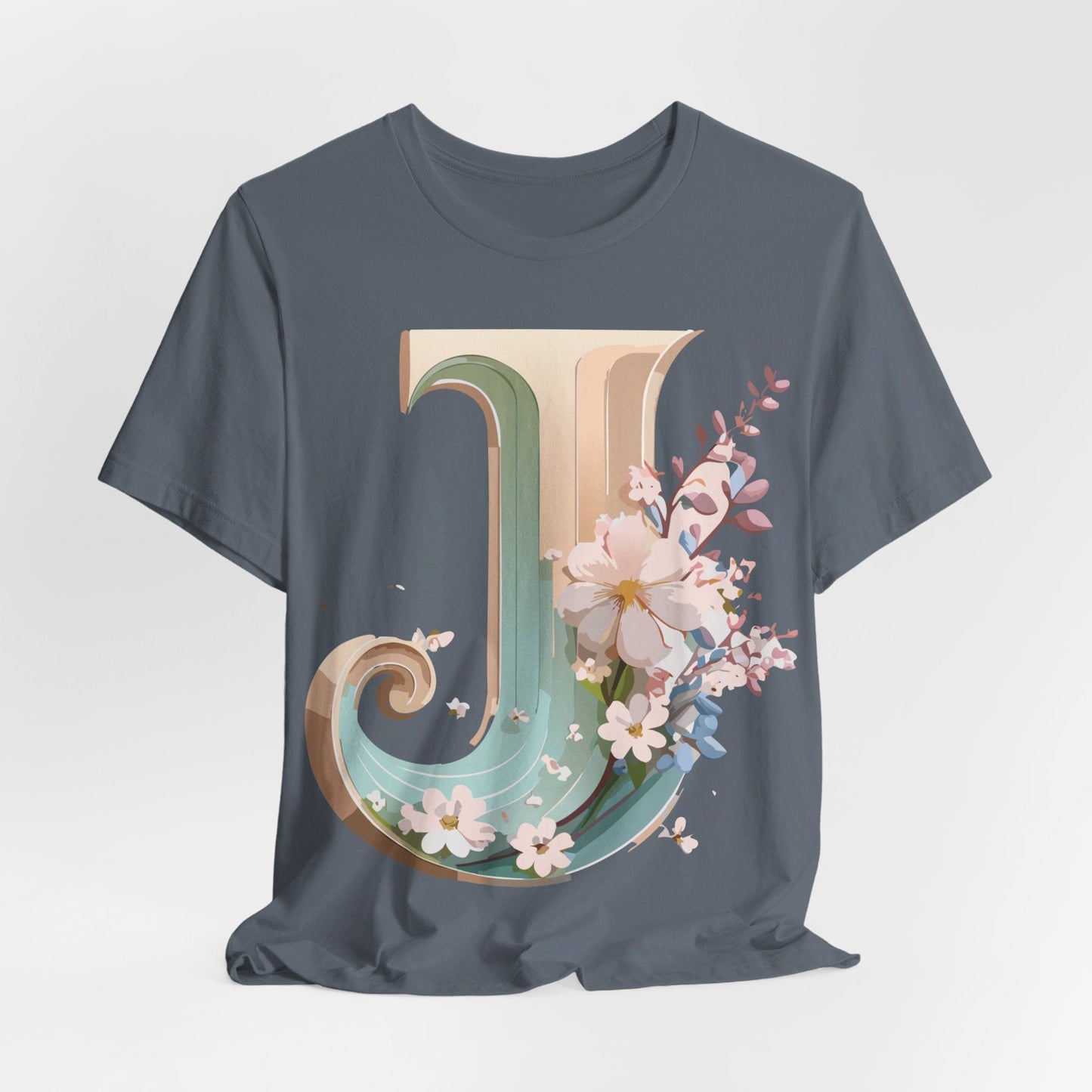 Letter J Graphic Tee Unisex Vintage Inspired Art From Adelpha Short Sleeve Shirt