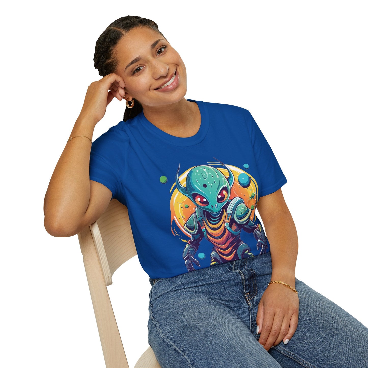 Alien Graphic Unisex Cotton Softstyle UFO Artwork Tee 13