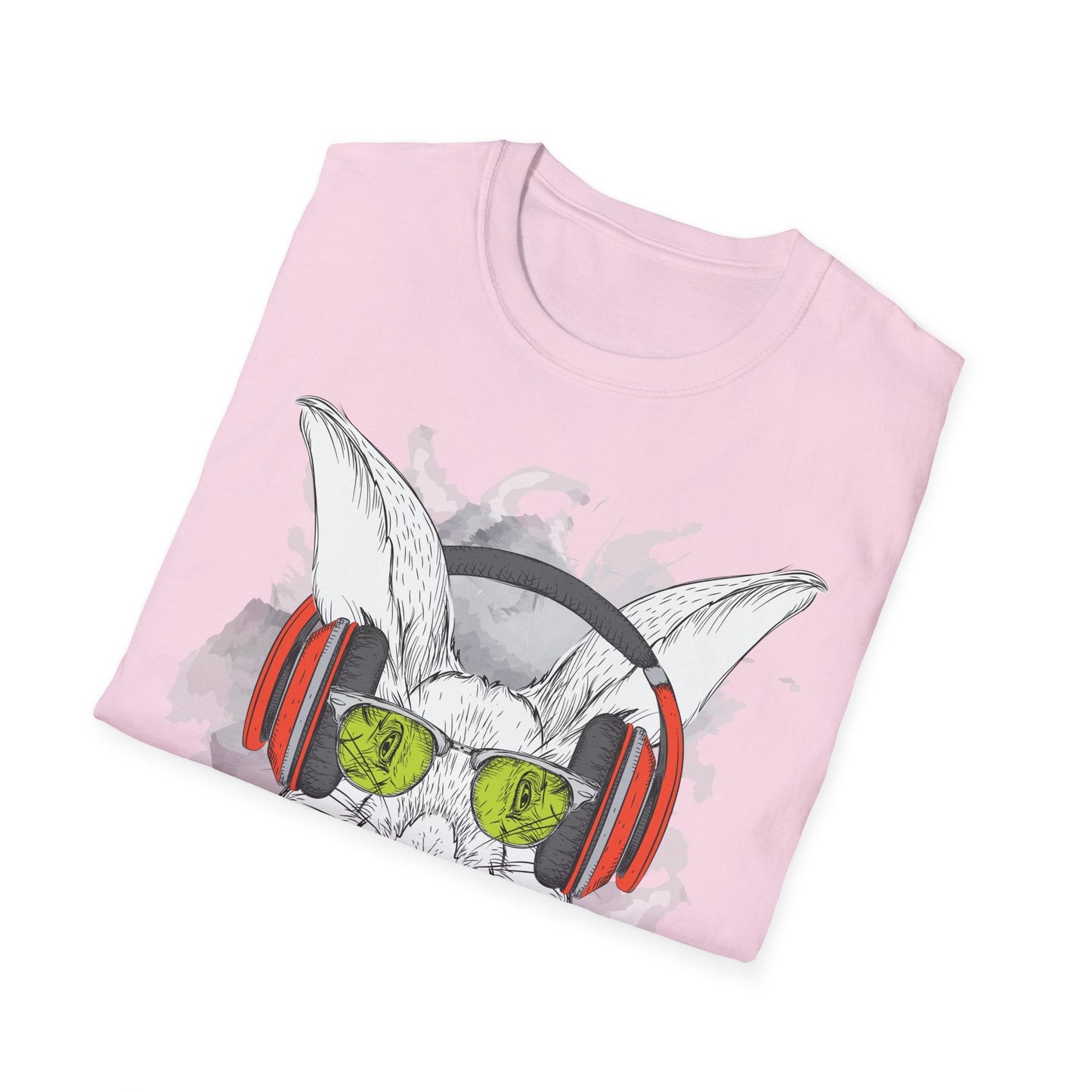 I Love Music Animals Shirt With Headphones Unisex Softstyle Tee 100 Percent Ring Spun Cotton
