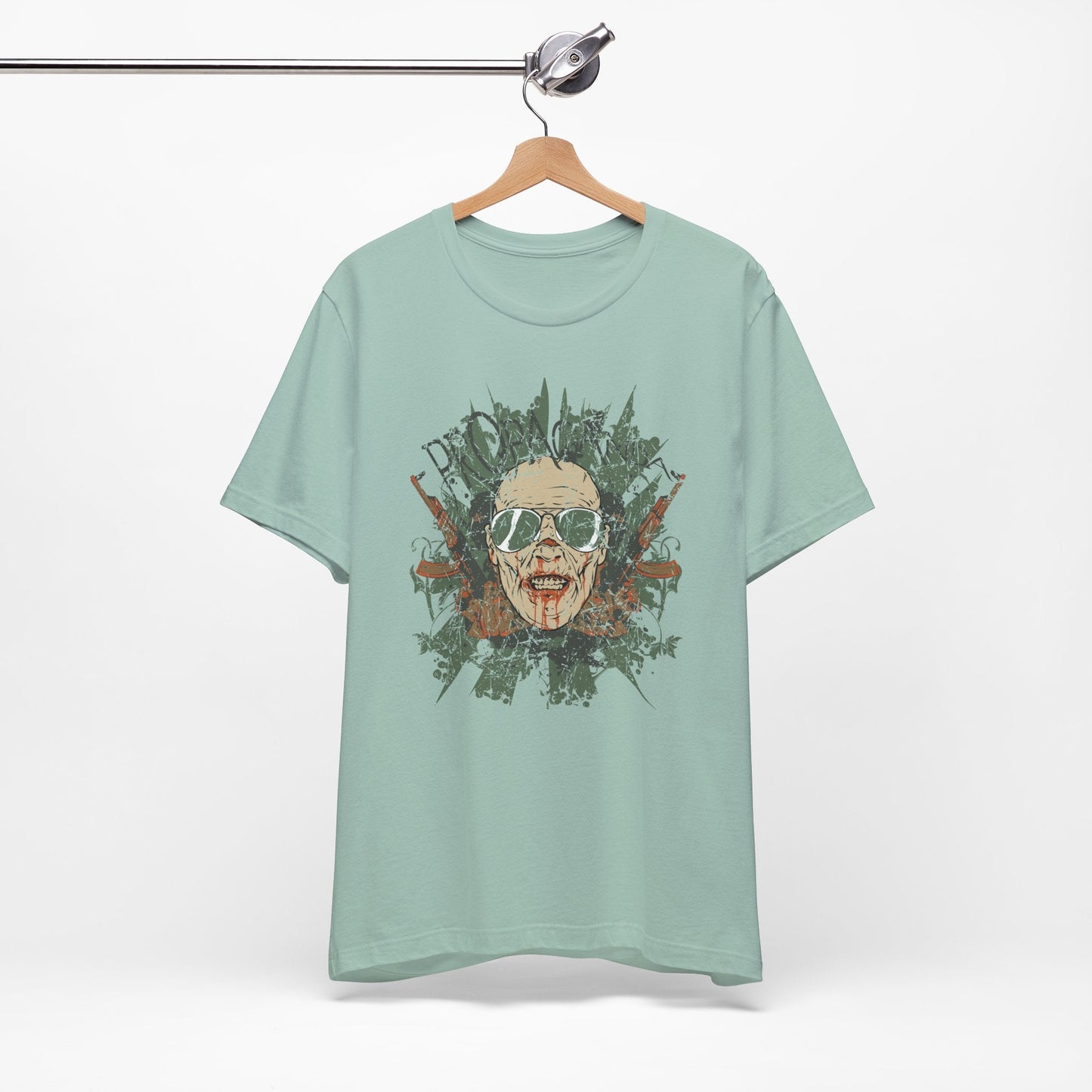 Retro Skull Floral Graphic Design Unisex Cotton T-Shirt G-2