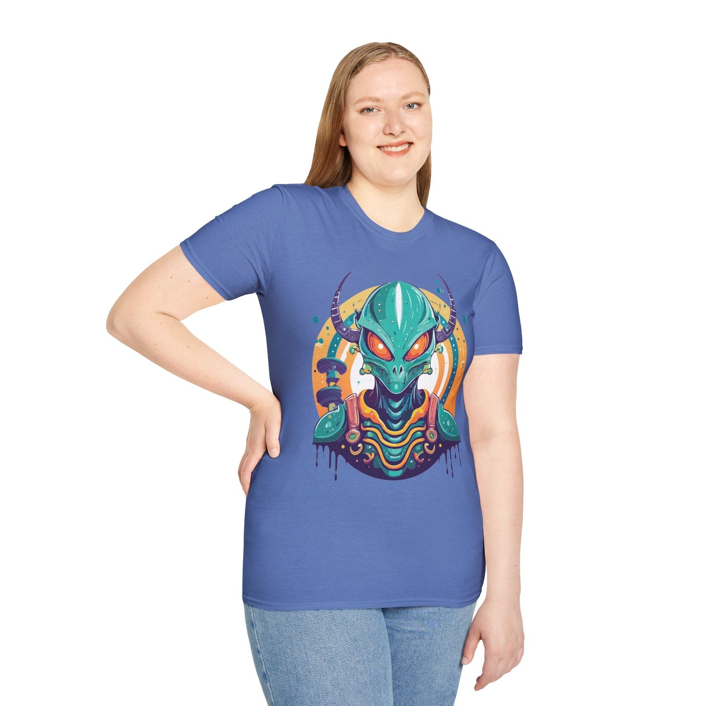 Alien T Shirt Cosmos Shirt Unisex Softstyle Tee 100 Percent Ring Spun Cotton Short Sleeve