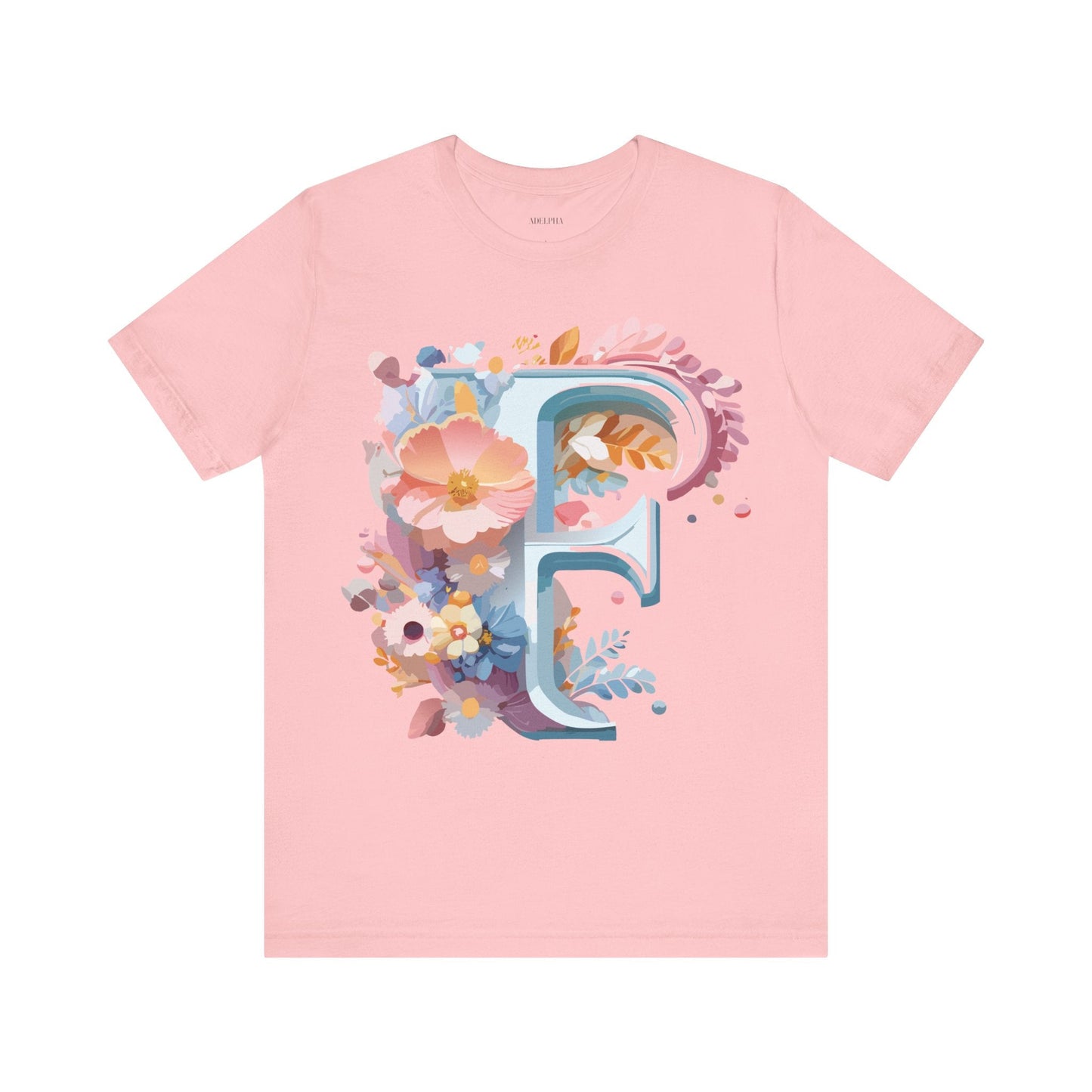 Letter F Shirt Unisex Graphic Tee Jersey Short Sleeve by Adelpha Vintage Inspired Art Design