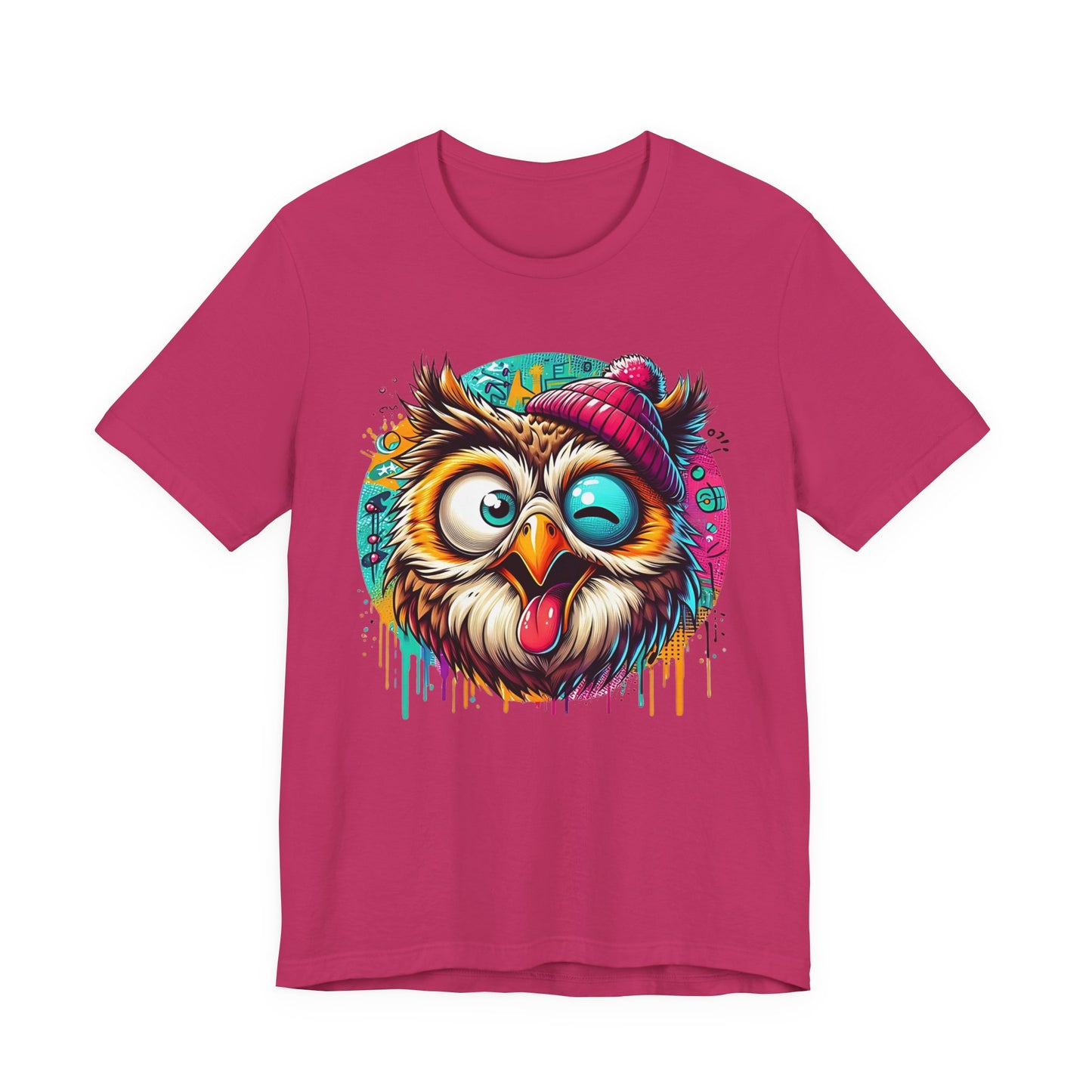 Colorful Owl Graphic Tee, Fun Owl Shirt, Funny Bird Shirt, Cute Cartoon Tees, Animal T-Shirt, Animal Tees, Art Design T-Shirt
