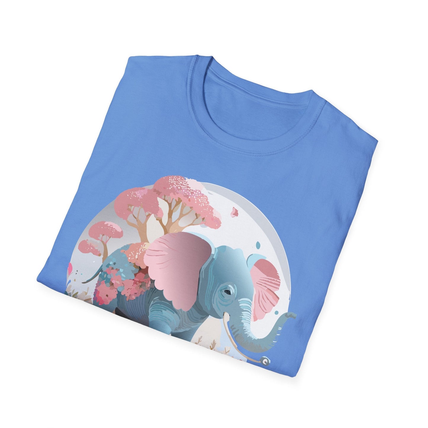Unisex Elephant Graphic Tee Gildan Softstyle 64000 100 Percent Ring Spun Cotton Fabric