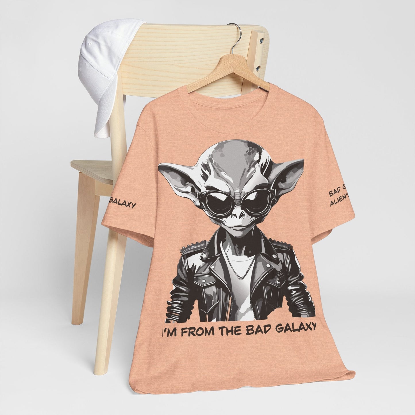 Alien Tee Shirt From Bad Galaxy Made To Order 100 Percent Cotton Eco Friendly Inks USA Designed
