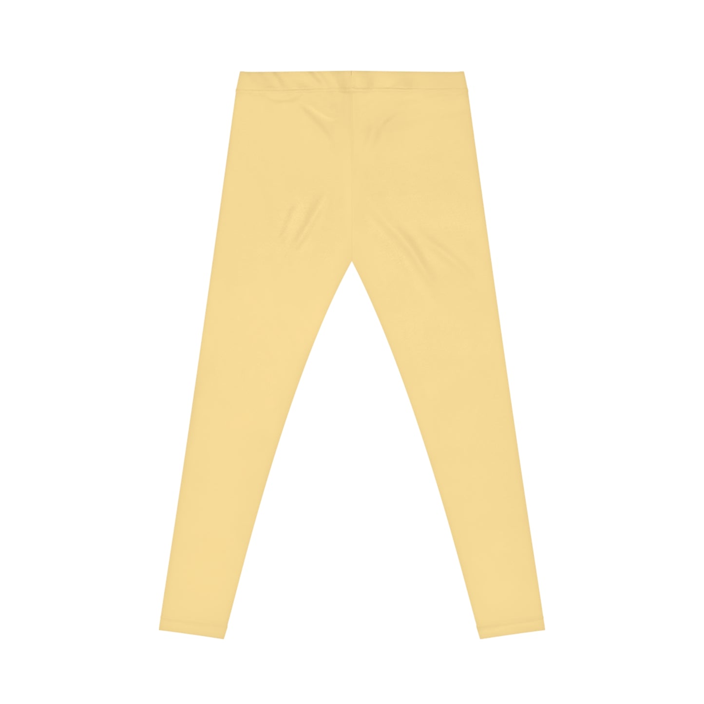 Fog Yellow Color Women's Poly-Span Casual Leggings XS-2XL