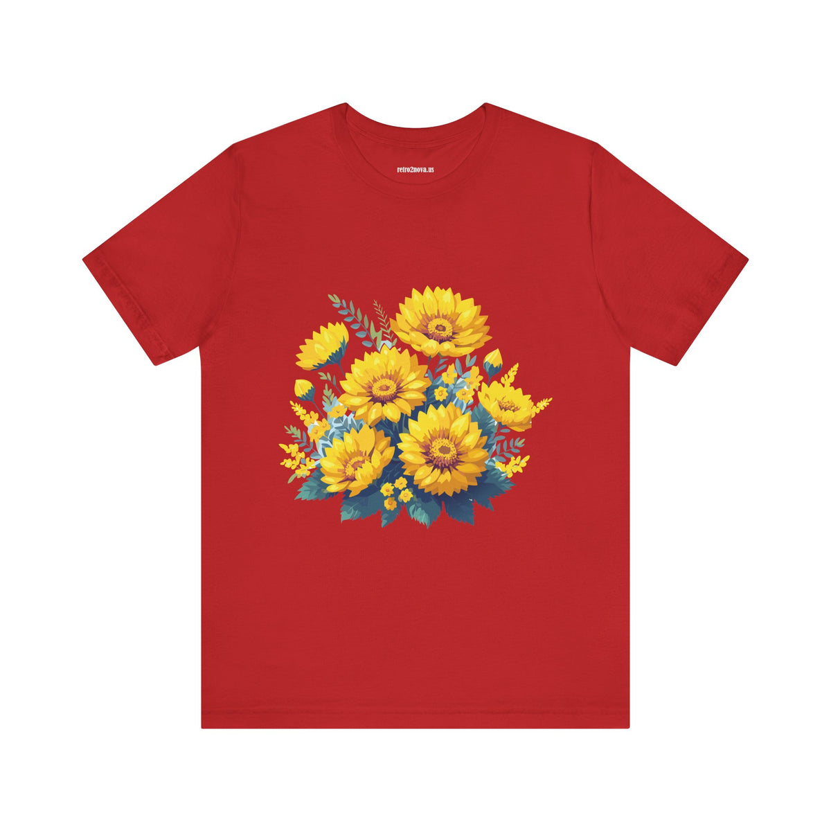 Floral Graphic Unisex Cotton Bella+Canvas Tee with Flowers Design ab16