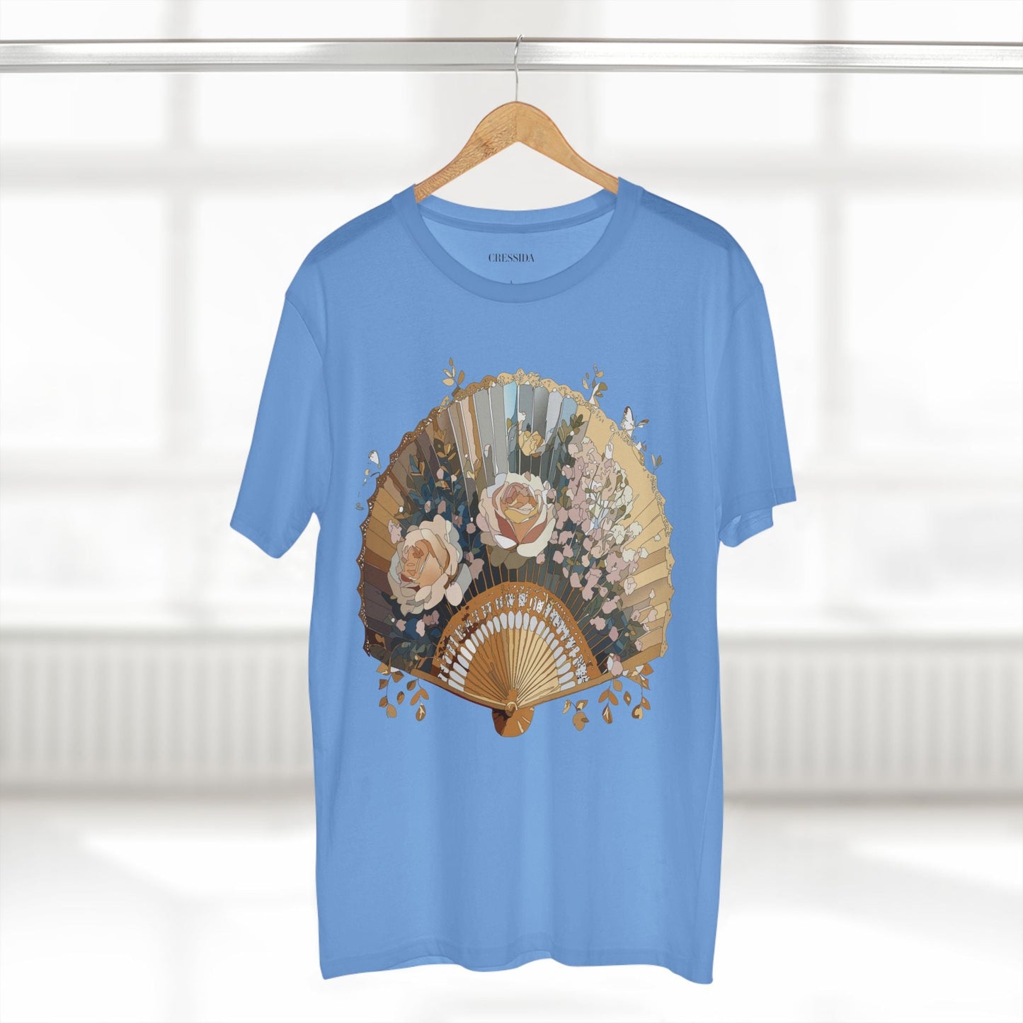 Antique Fan Graphic Design T-Shirt Unisex 100 Cotton Floral Carnival Artwork Tee 6