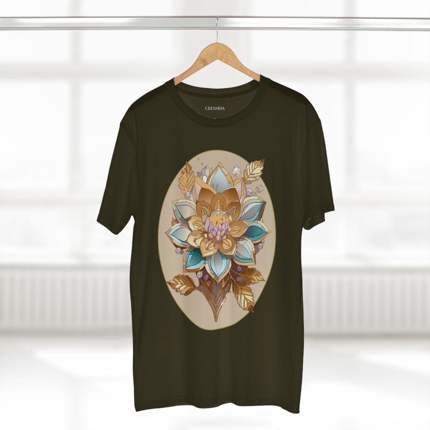 Floral Graphic T-Shirt Unisex 100 Cotton Art Design with Antique Flowers Tee 26