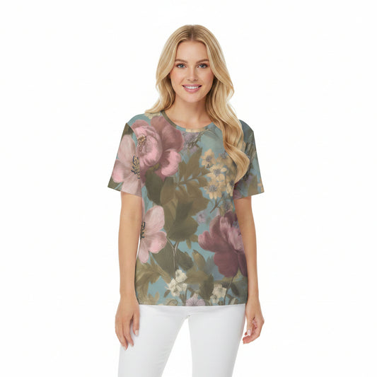 Unisex Poly T-Shirt with Floral Print