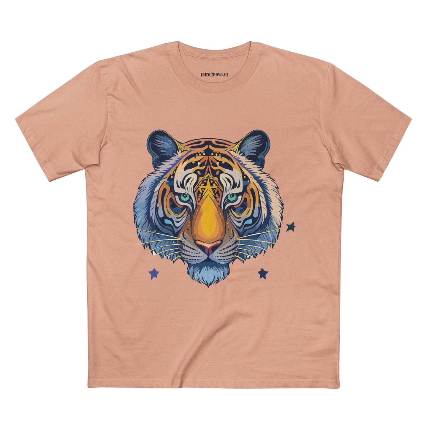 Unisex Tiger Shirt Premium Cotton Staple Tee With Original Art Design From Retro2Nova Art Collection For Everyday Comfort
