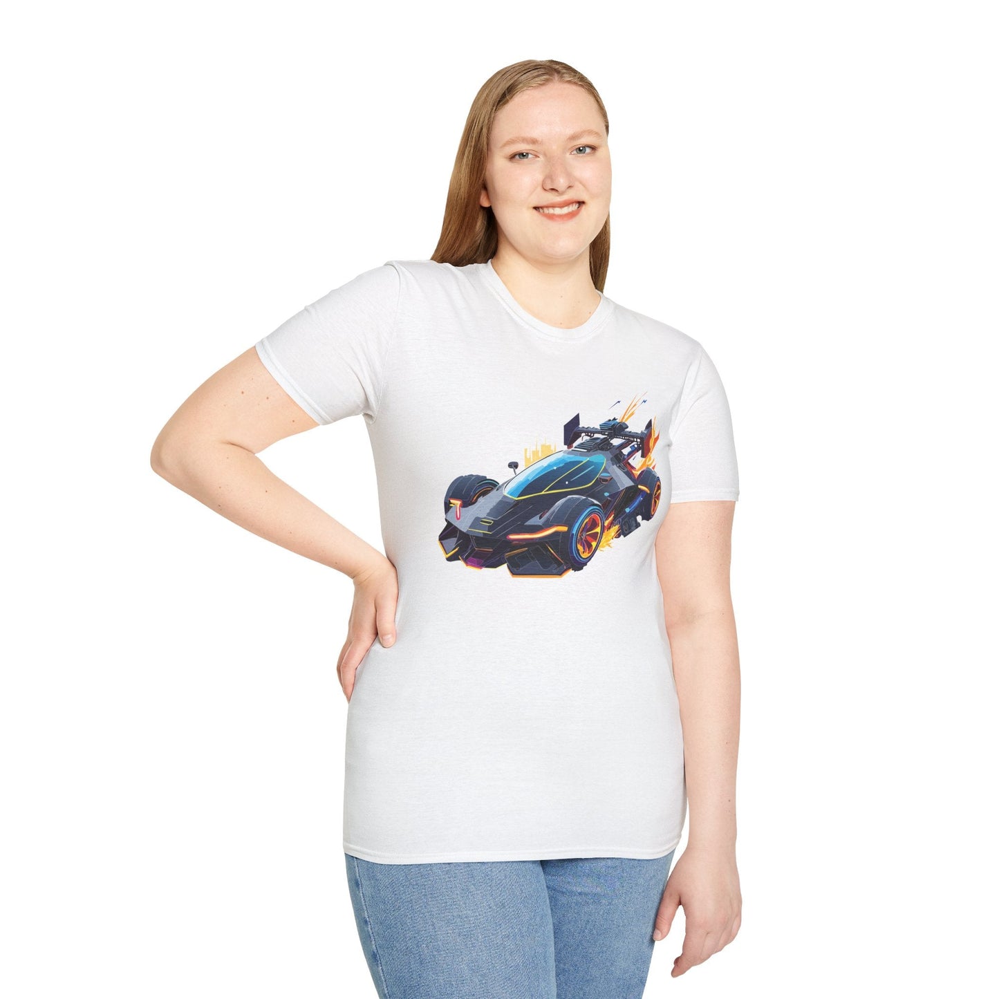 Unisex Car T Shirt With Cars Design Hot Wheels Graphic Tee Gildan Softstyle 64000