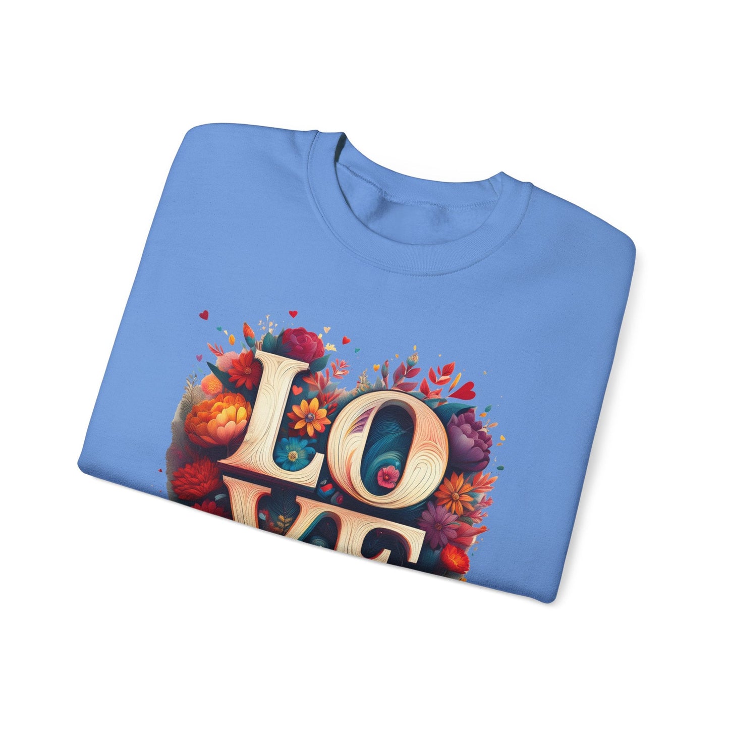 Floral Love Sweatshirt Unisex Valentines Day Gift Love Flower Crewneck Sweatshirt