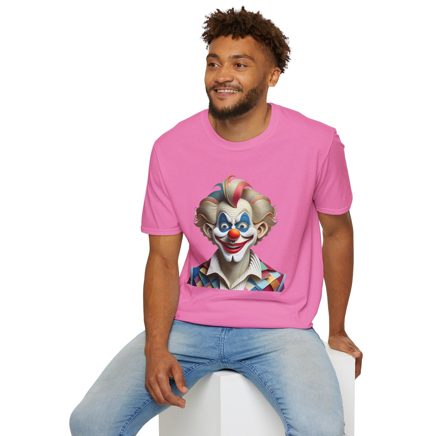 Unisex Clown Shirt Funny Man Circus Tee Softstyle Gildan 64000 Short Sleeve Everyday Comfort