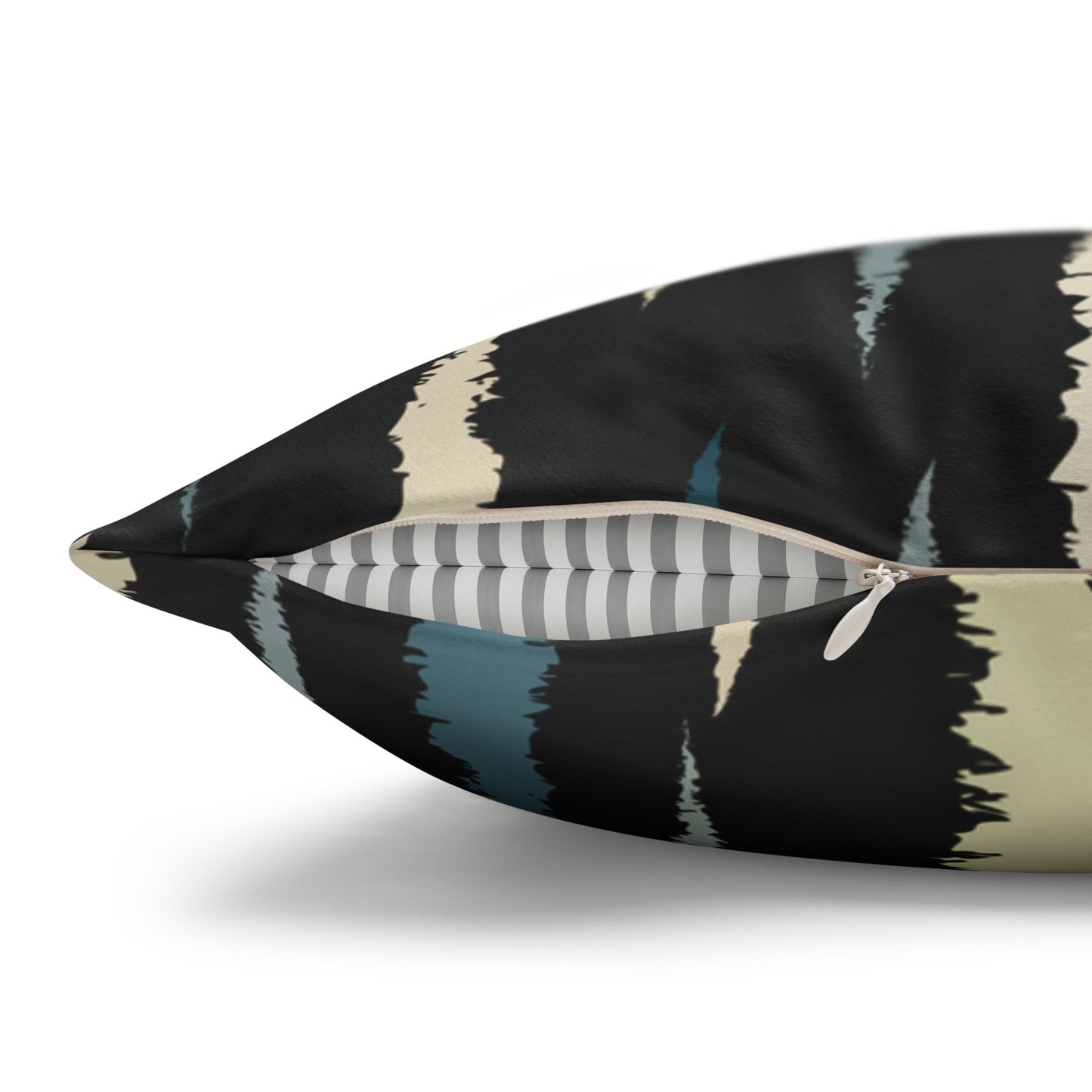 Faux Suede Pillowcase with Abstract print