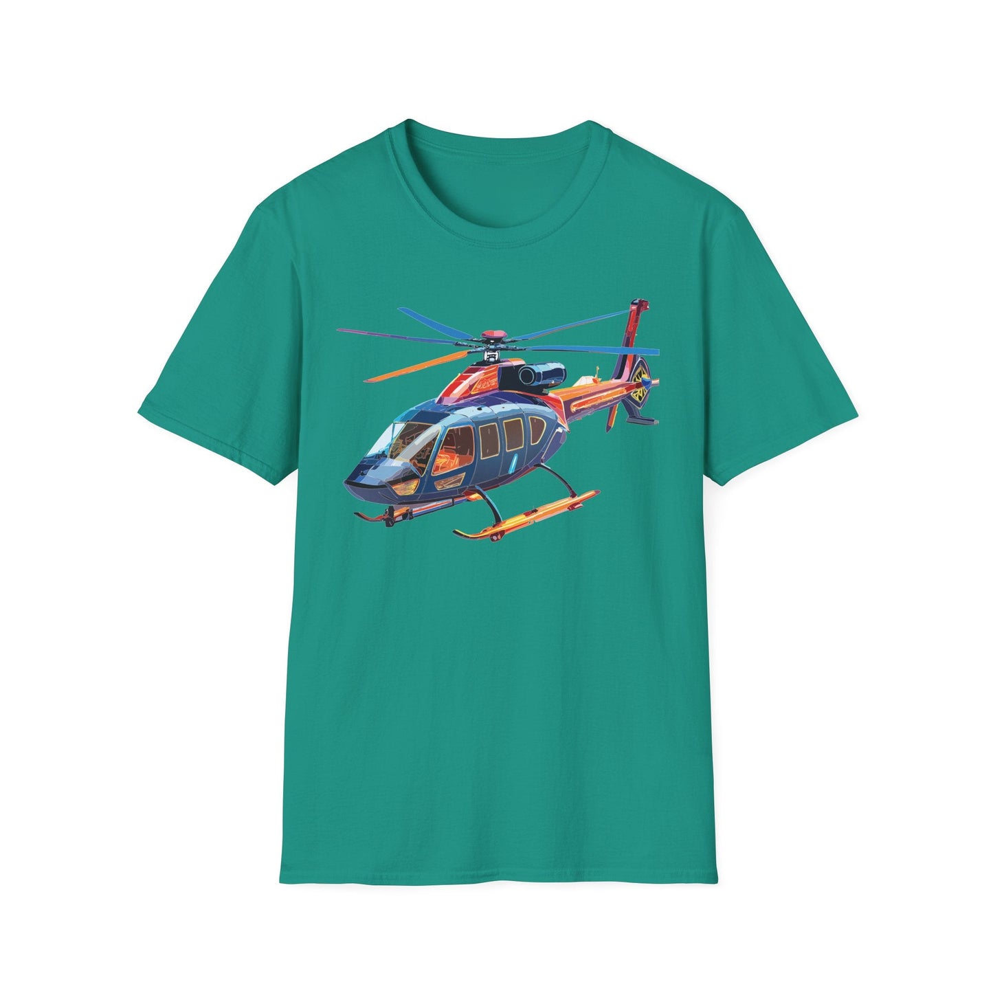 Chopper Helicopter Graphic T Shirt Unisex Softstyle Cotton Short Sleeve Artwork Design